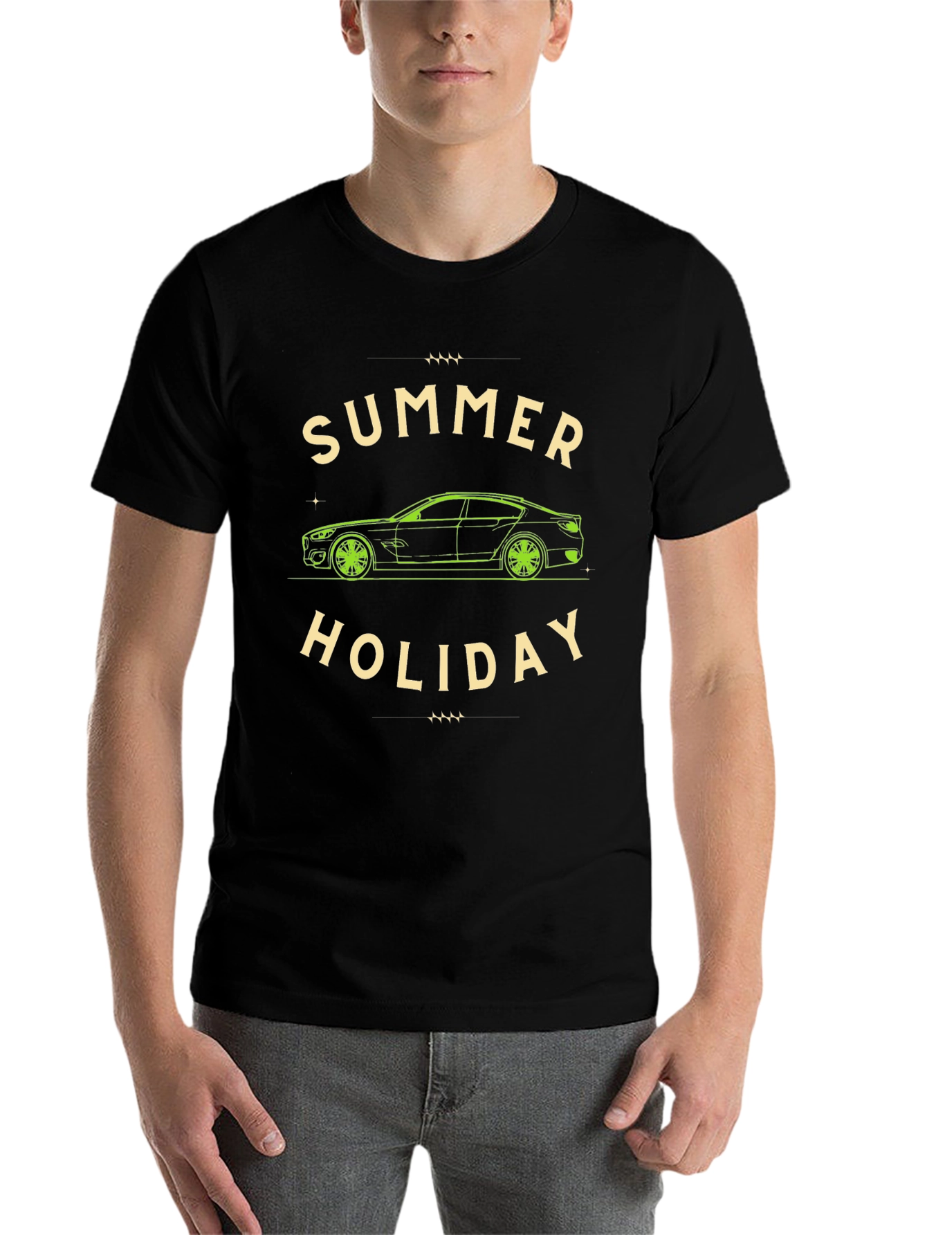 Black Summer Holiday Car T-Shirt view 7