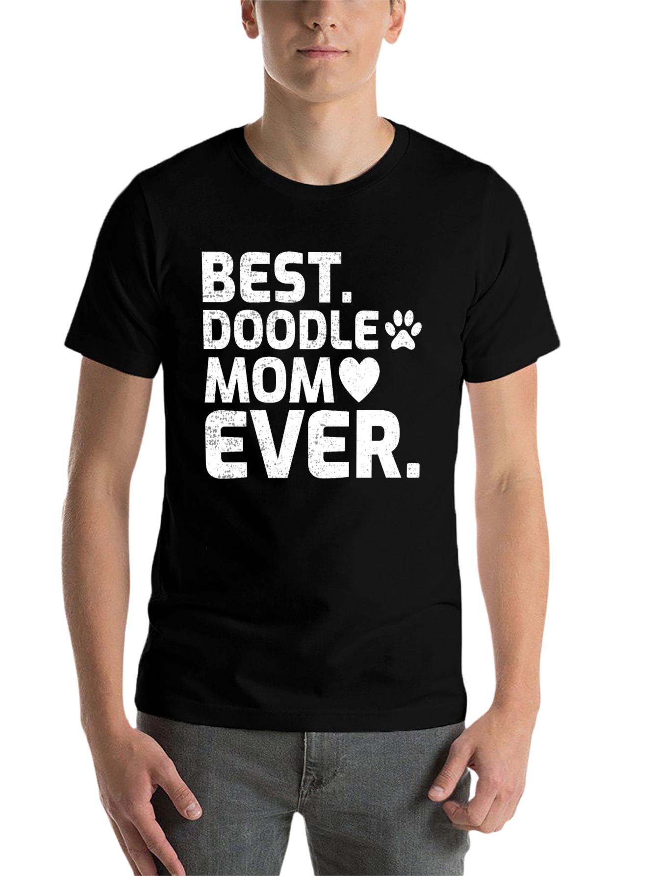 Black Best Doodle Mom Ever T-Shirt view 7