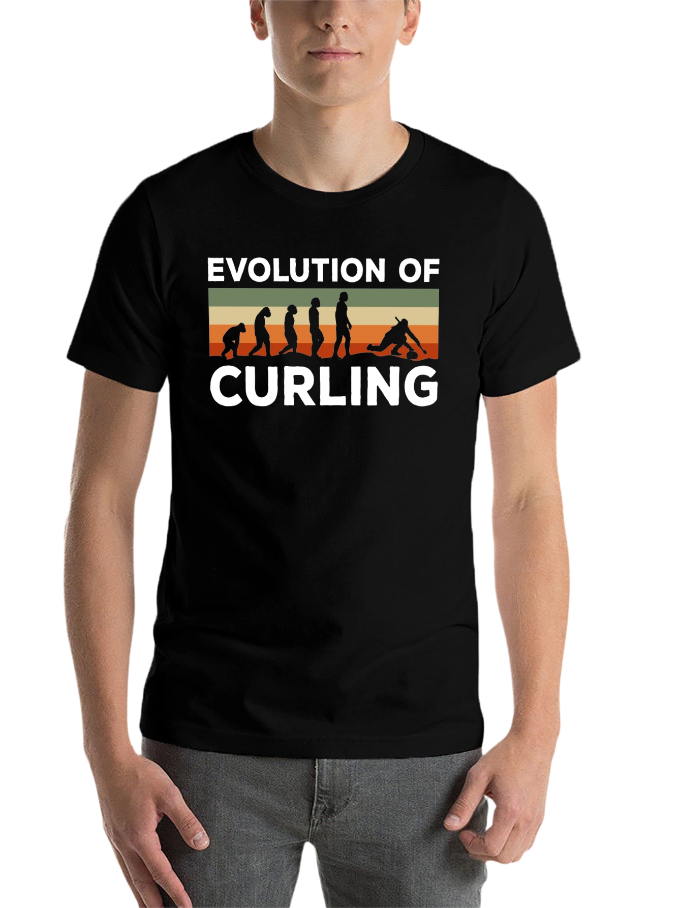 Black Evolution of Curling Black T-Shirt view 7