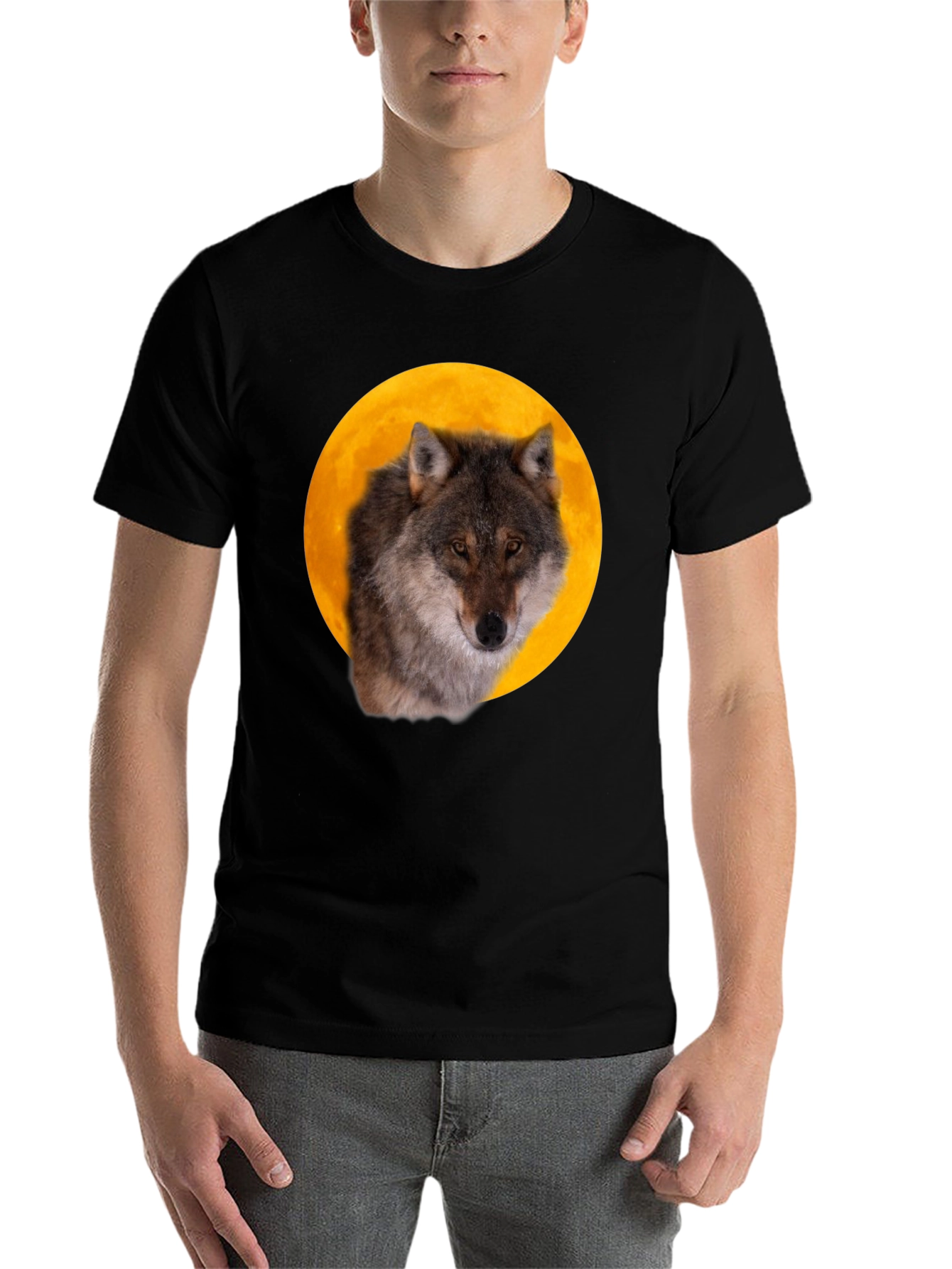 Black Wolf Moon Graphic Tee - Black view 7