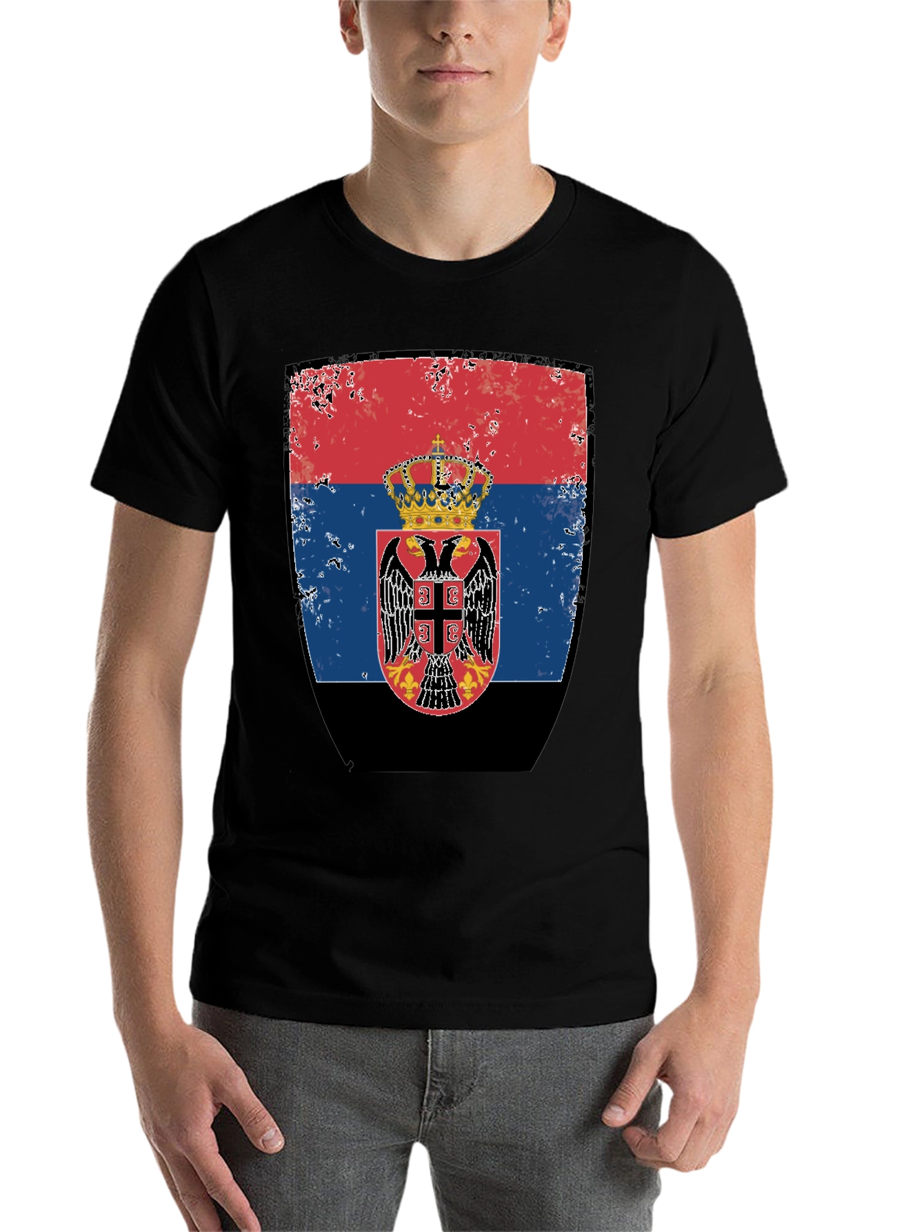 Serbian Flag Graphic T-Shirt - Vintage Style - 7