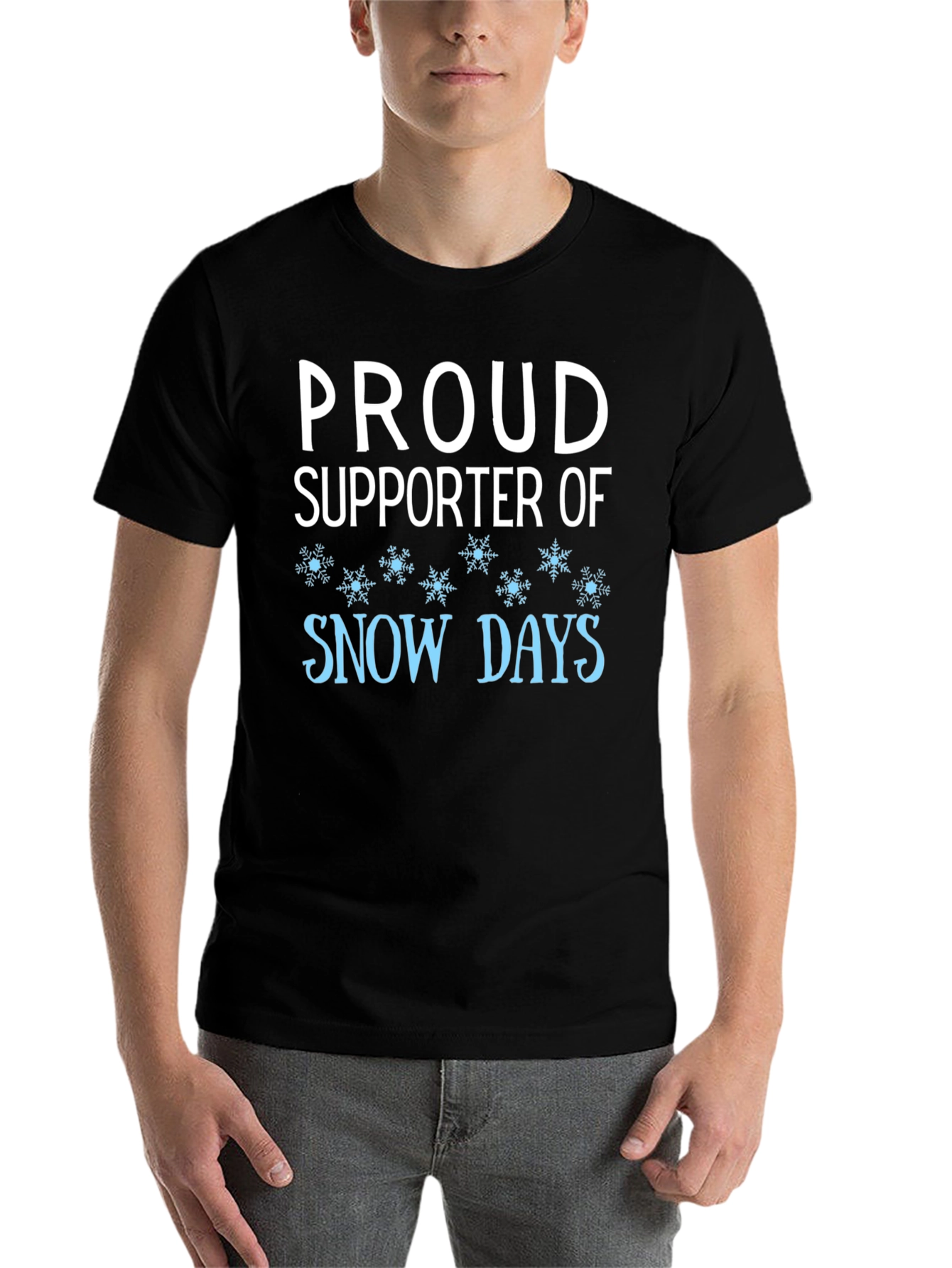 Black Proud Supporter of Snow Days Black T-Shirt view 7