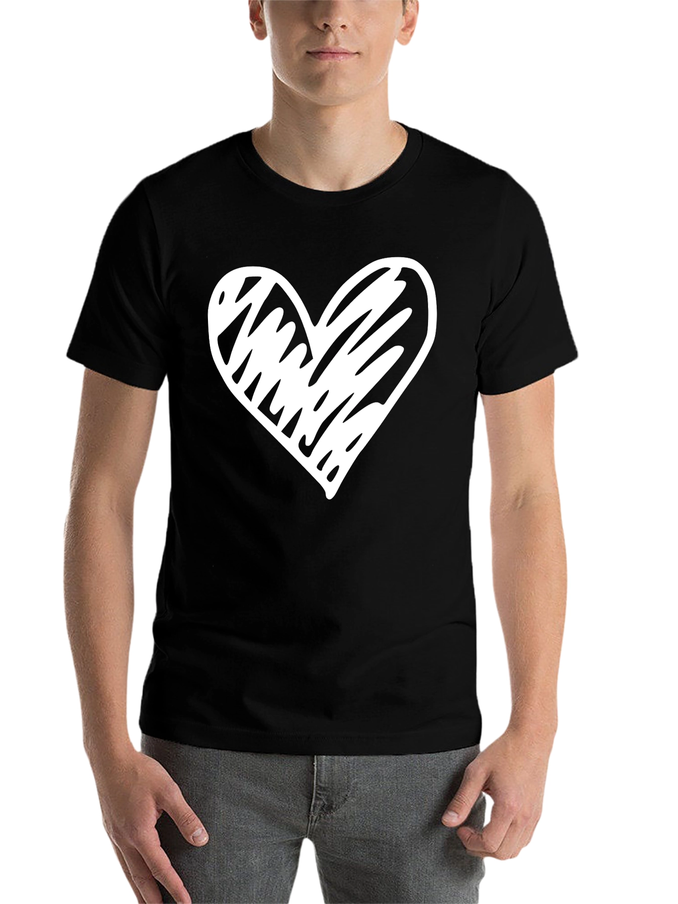 Black Heart Graphic Black T-Shirt view 7
