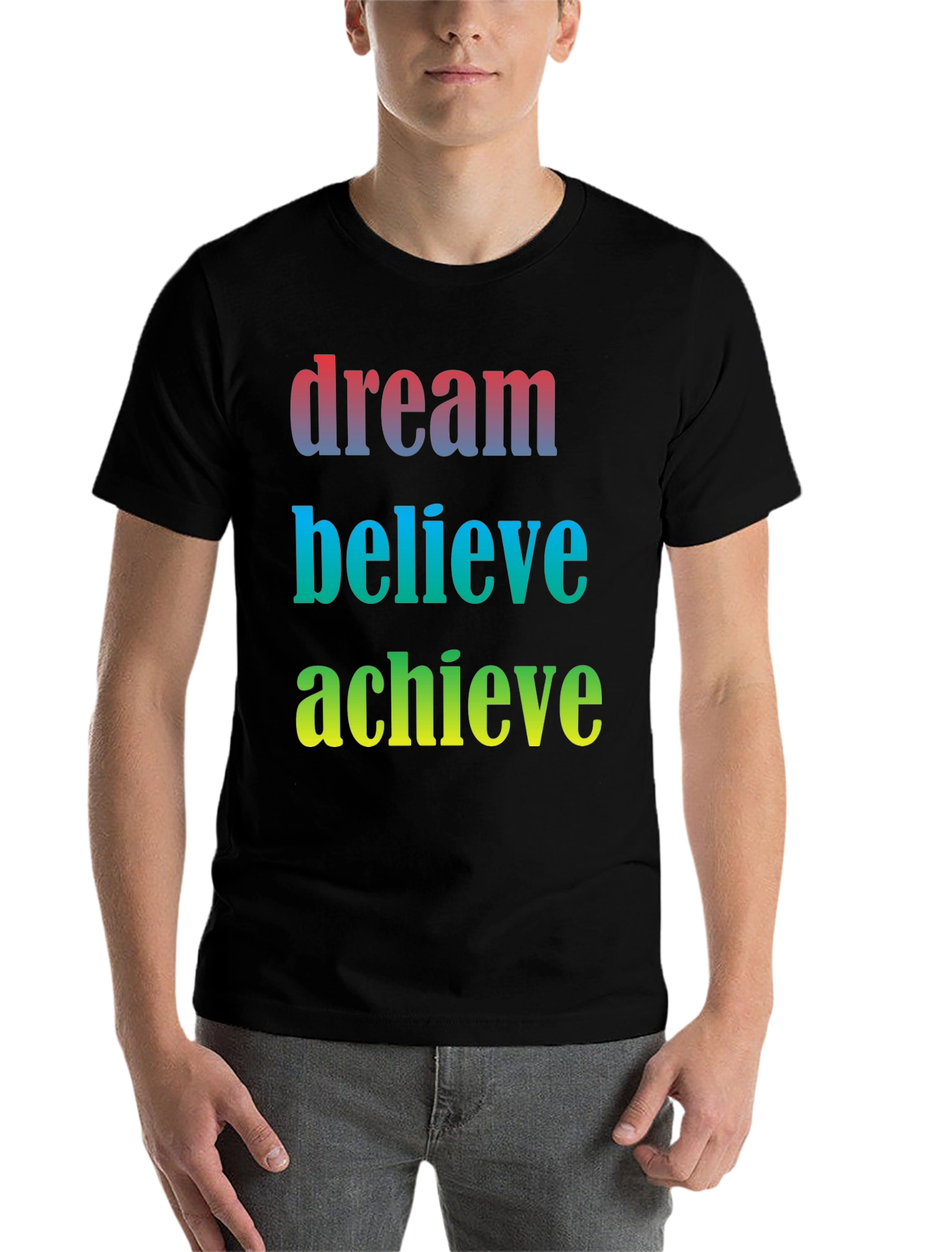Black Dream Believe Achieve Men's Graphic T-Shirt view 7