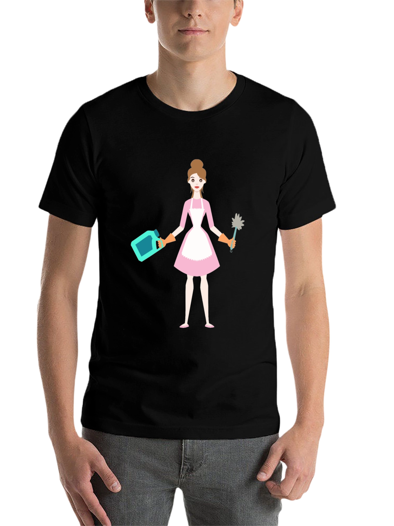 Black Maid Graphic Tee - Cleaning Crew T-Shirt view 7