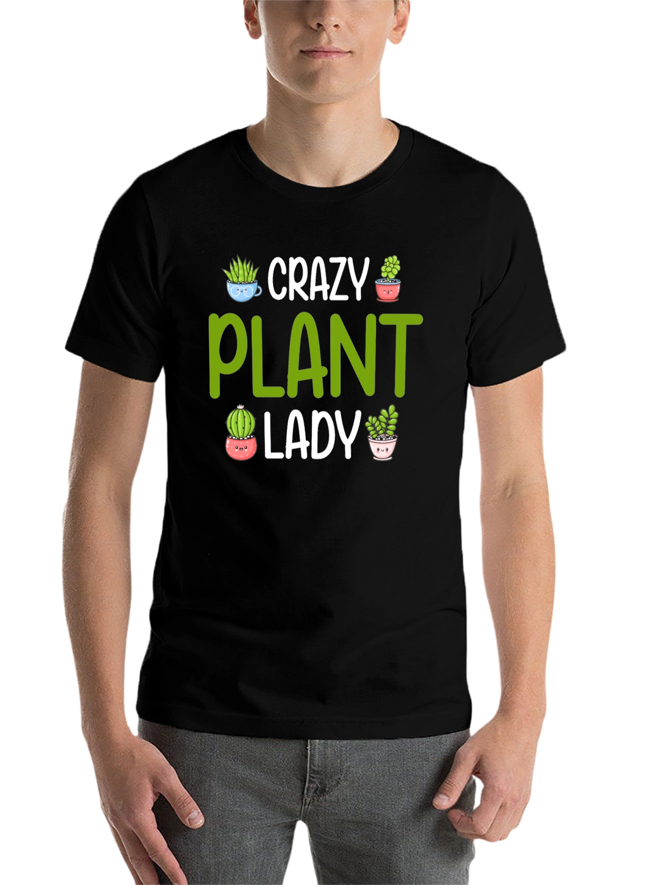 Black Crazy Plant Lady Graphic Tee view 7