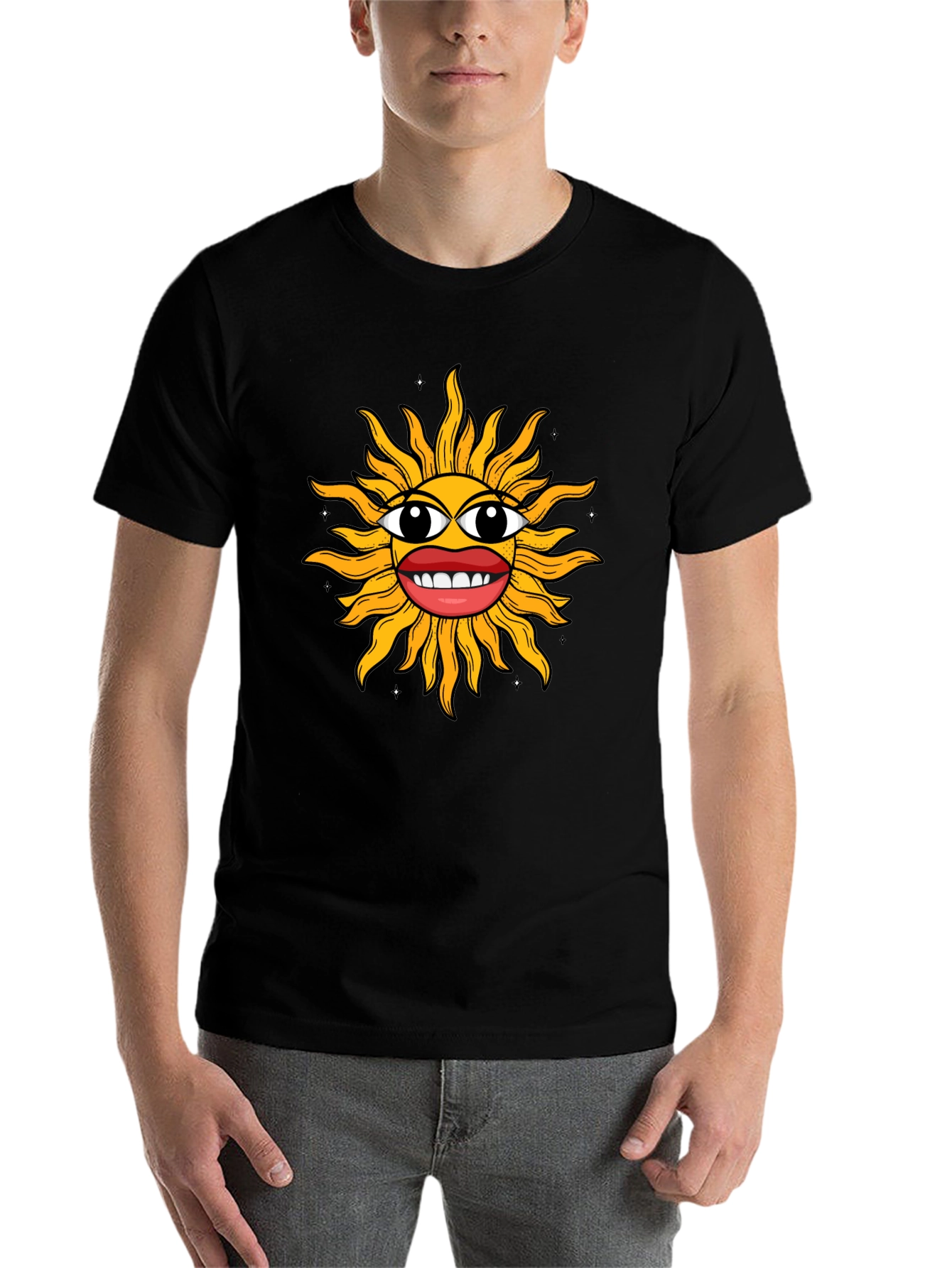 Black Funky Sun Graphic Tee - Black view 7
