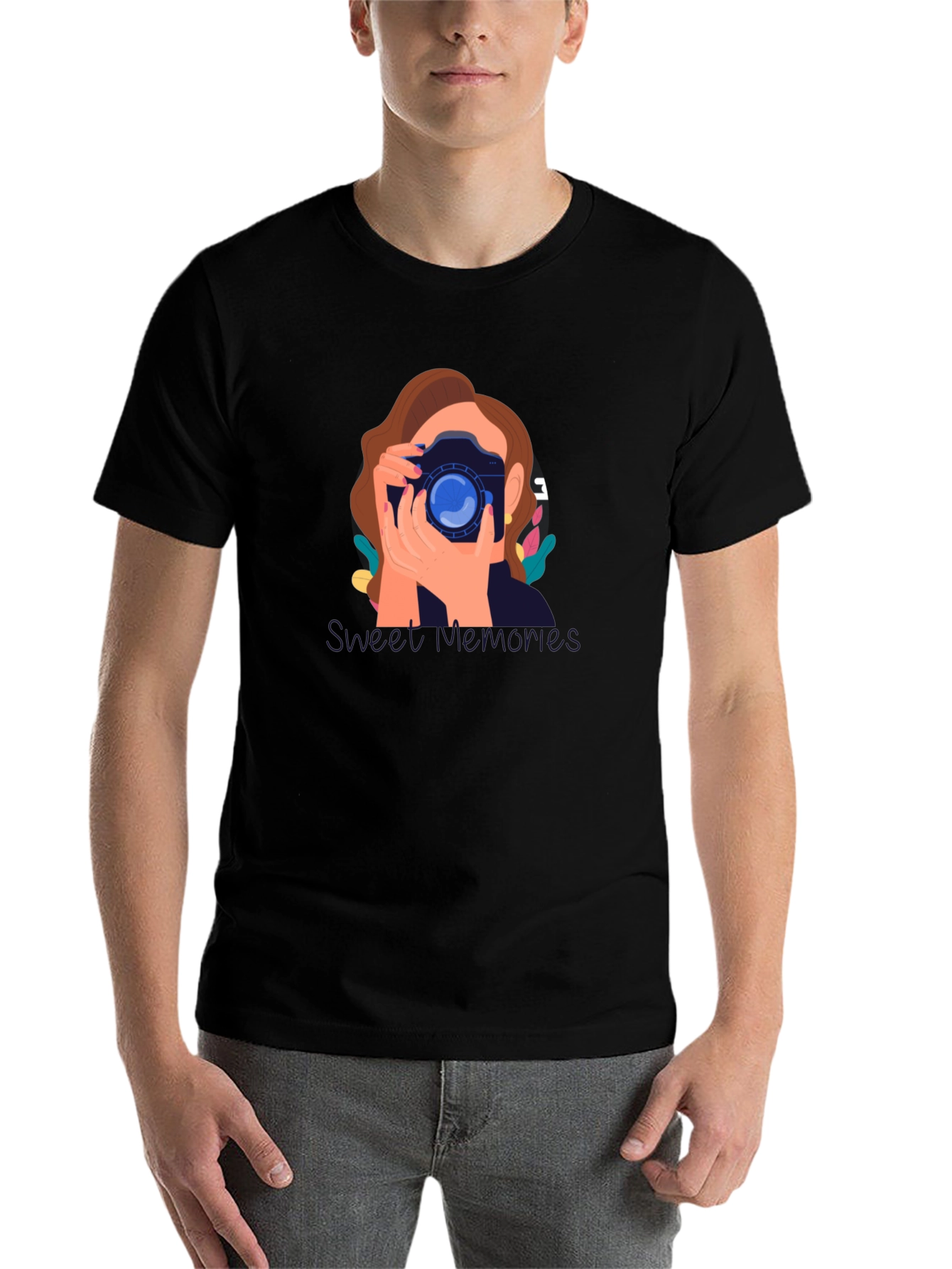 Black Photographer Graphic T-Shirt - Unisex Cotton Tee view 7