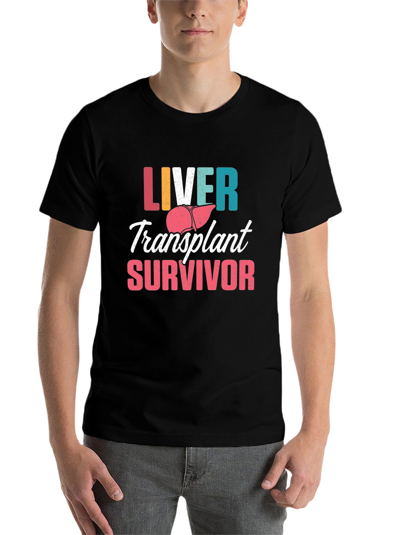 Black Liver Transplant Survivor Graphic Tee view 7