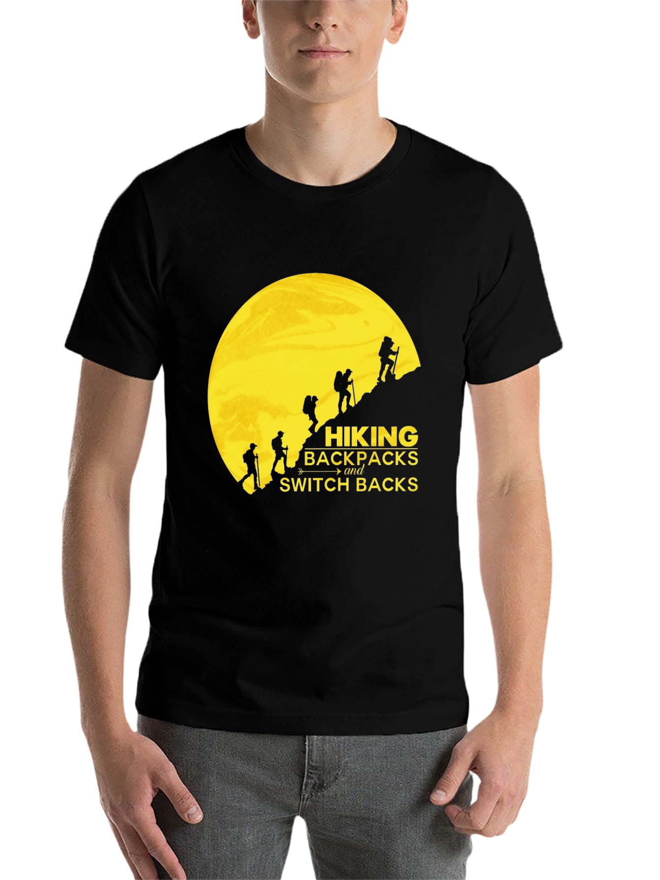 Black Hiking Backpacks and Switchbacks Black T-Shirt view 7