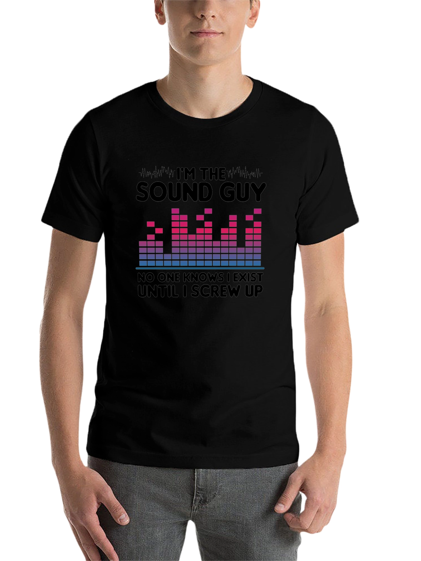 Black Sound Guy T-Shirt - Funny Audio Engineer Tee view 7