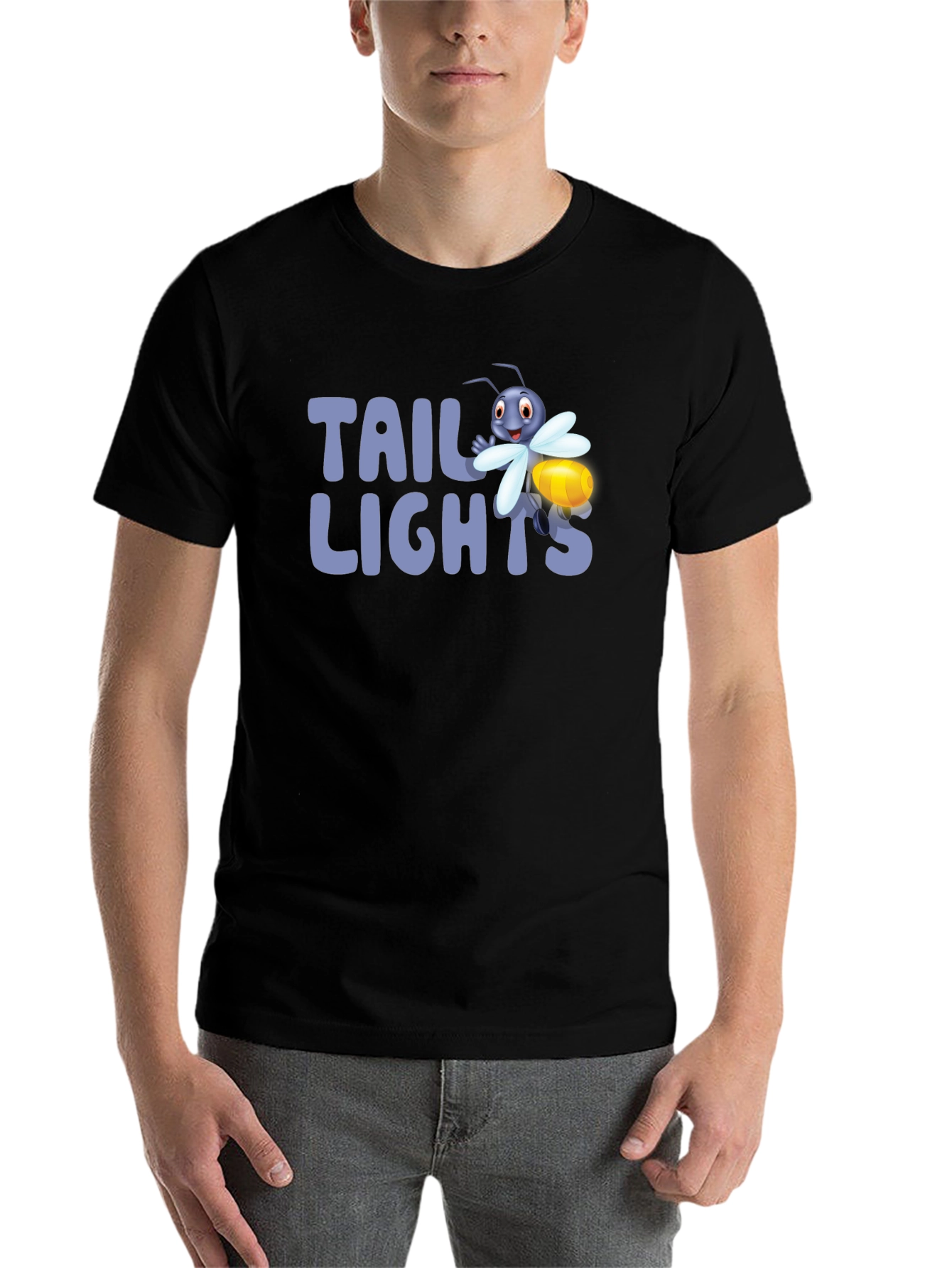 Black Tail Lights Firefly Graphic Tee - Black Cotton T-Shirt view 7