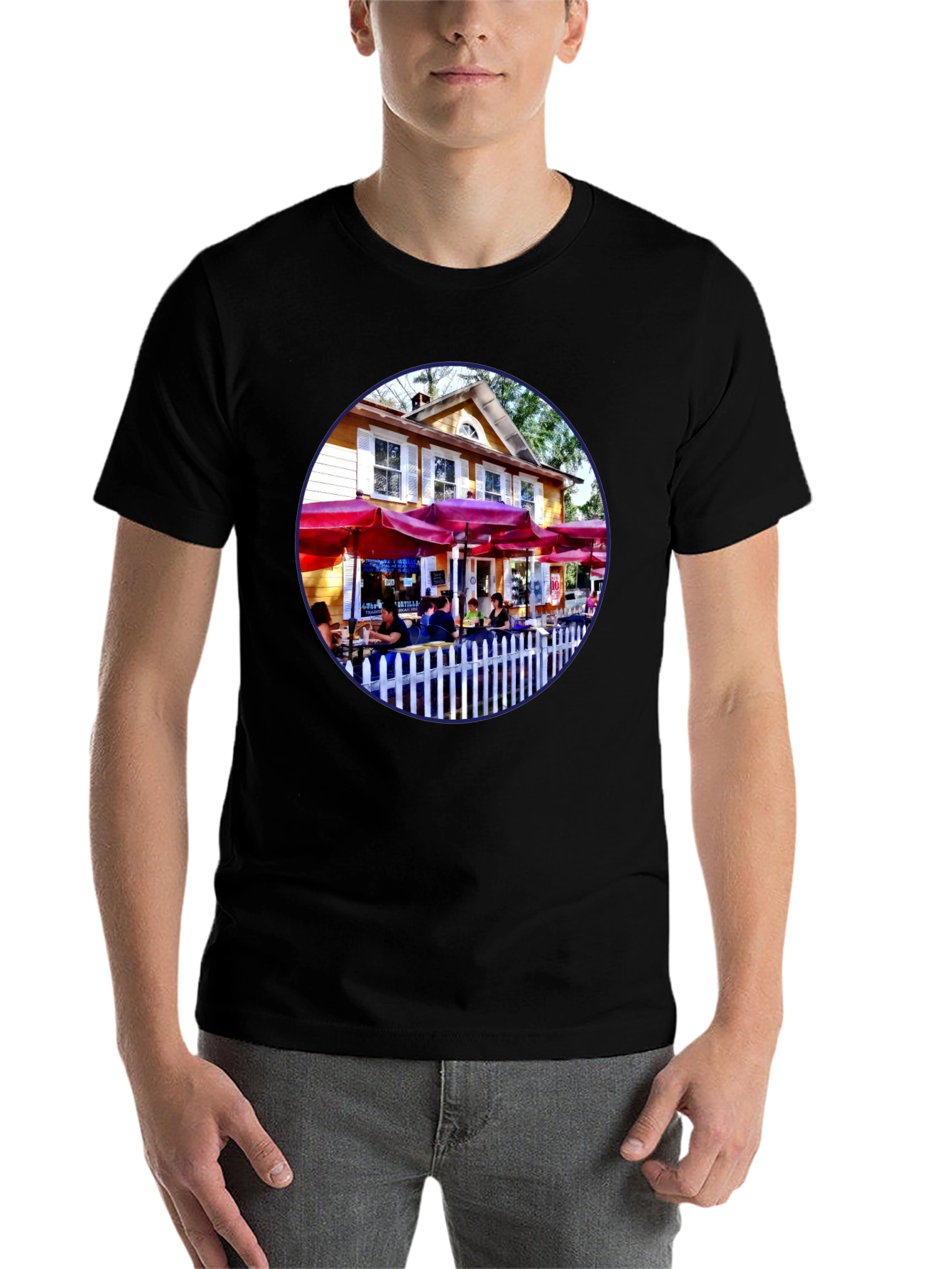 Black Restaurant Patio Graphic Tee - Black view 7