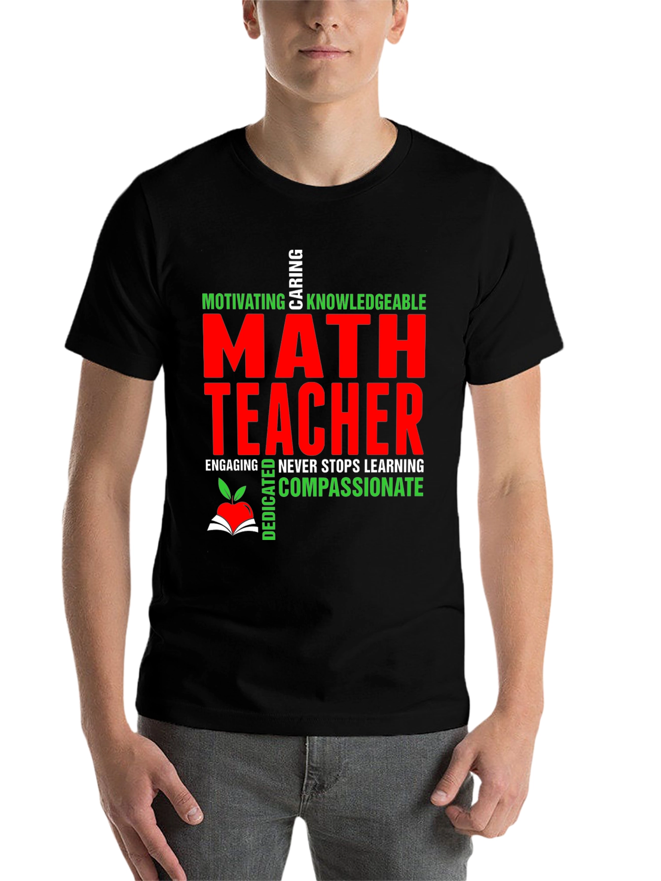 Black Math Teacher Graphic T-Shirt view 7
