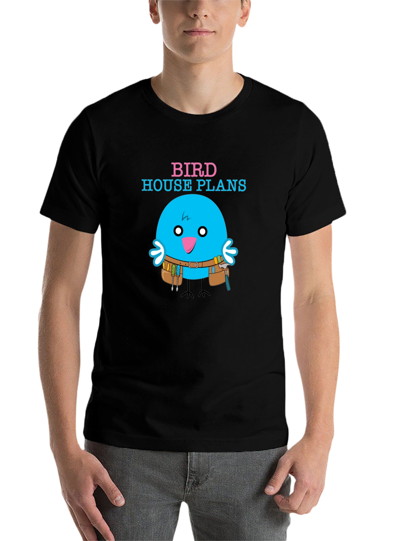 Black Bird House Plans Graphic T-Shirt view 7