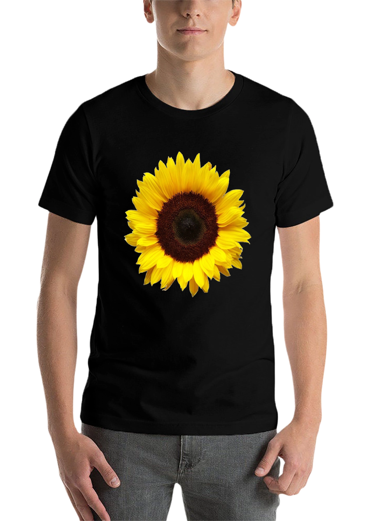 Black Sunflower Graphic Print Black T-Shirt view 7