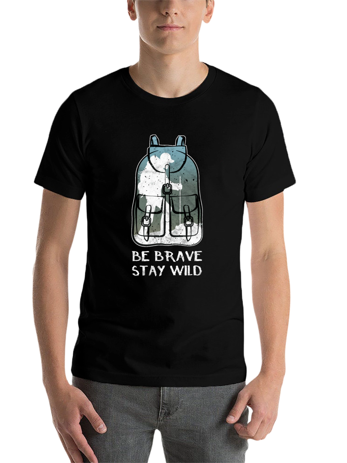 Black Be Brave Stay Wild T-Shirt view 7