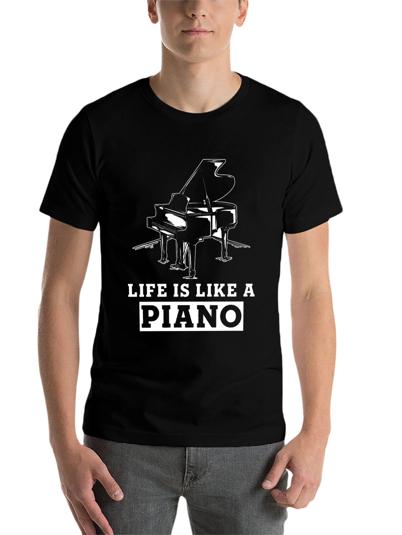 Black Life is Like a Piano Graphic Tee view 7