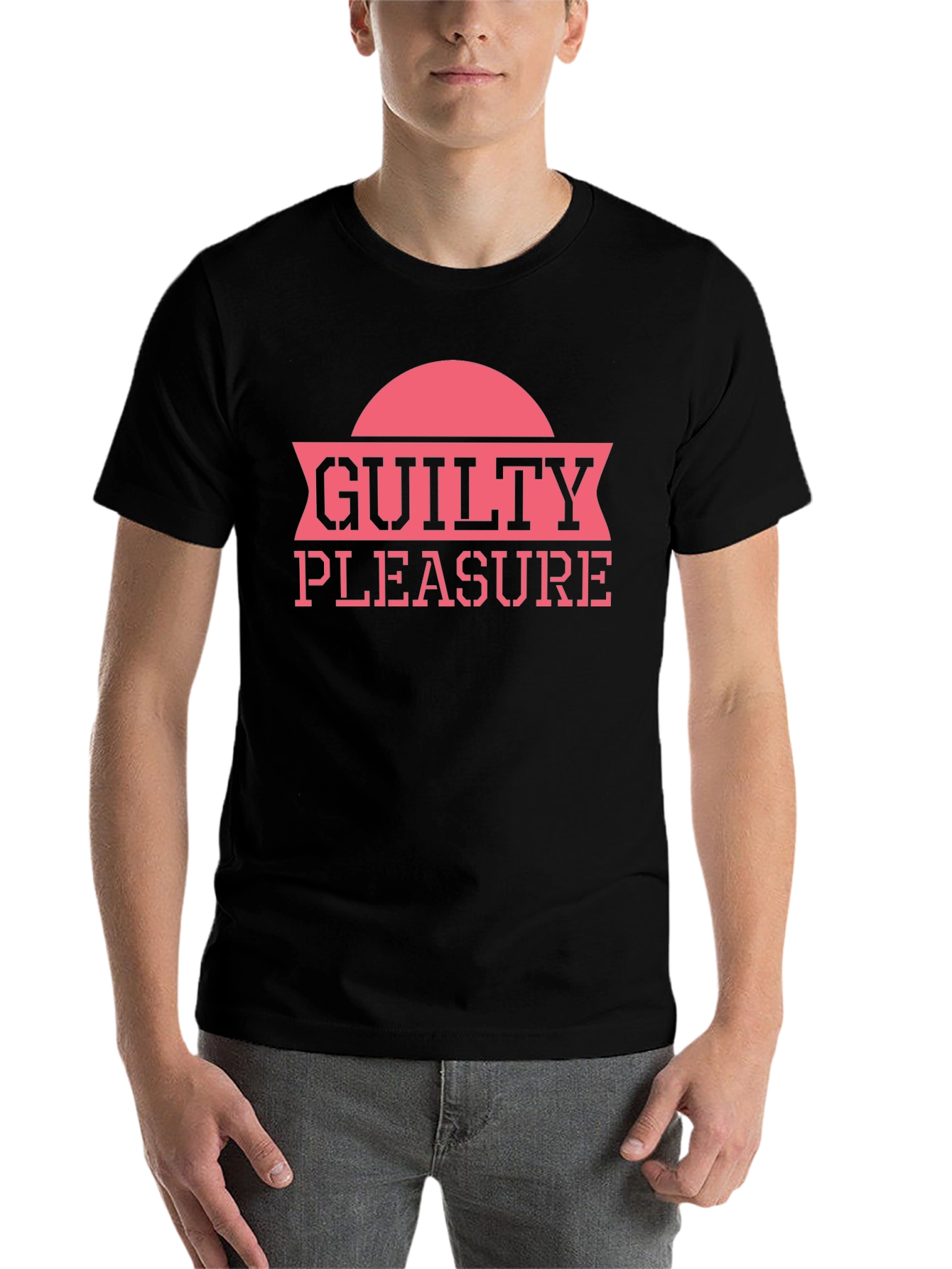 Black Guilty Pleasure Graphic Tee - Black Cotton T-Shirt view 7