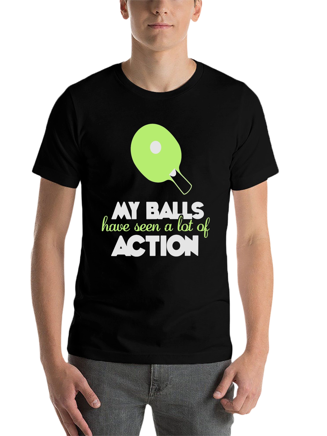 Black My Balls Have Seen Action Funny T-Shirt view 7