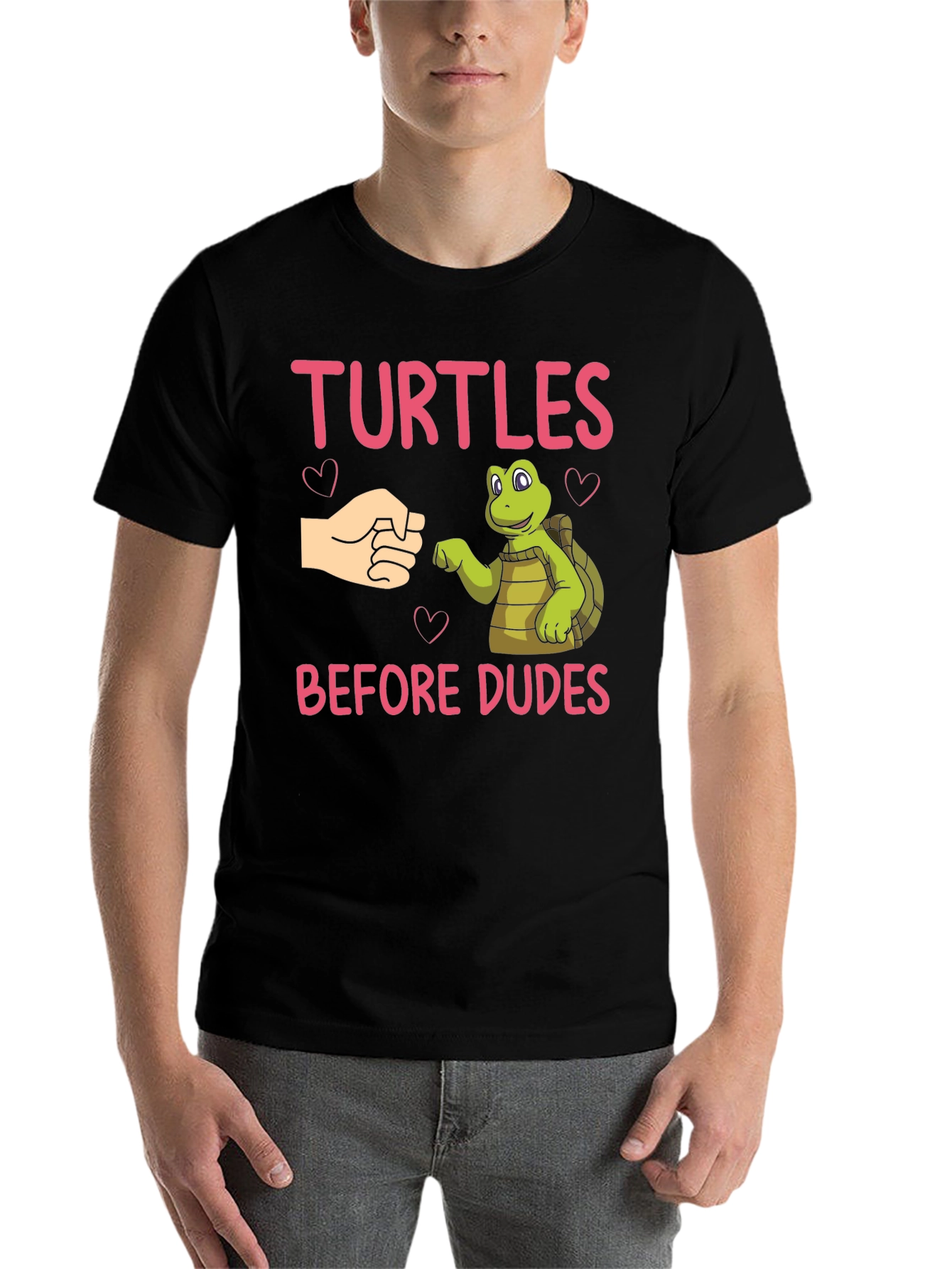 Black Turtles Before Dudes Black T-Shirt view 7