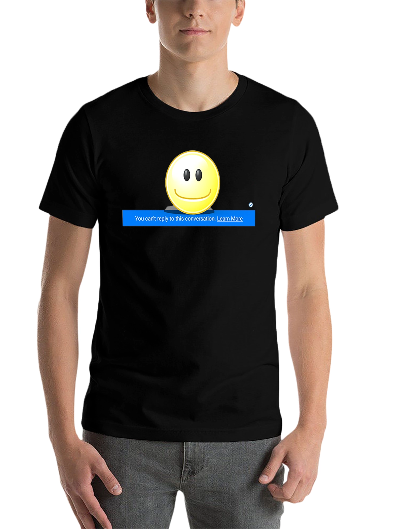 Black Funny 'You Can't Reply' Graphic T-Shirt view 7