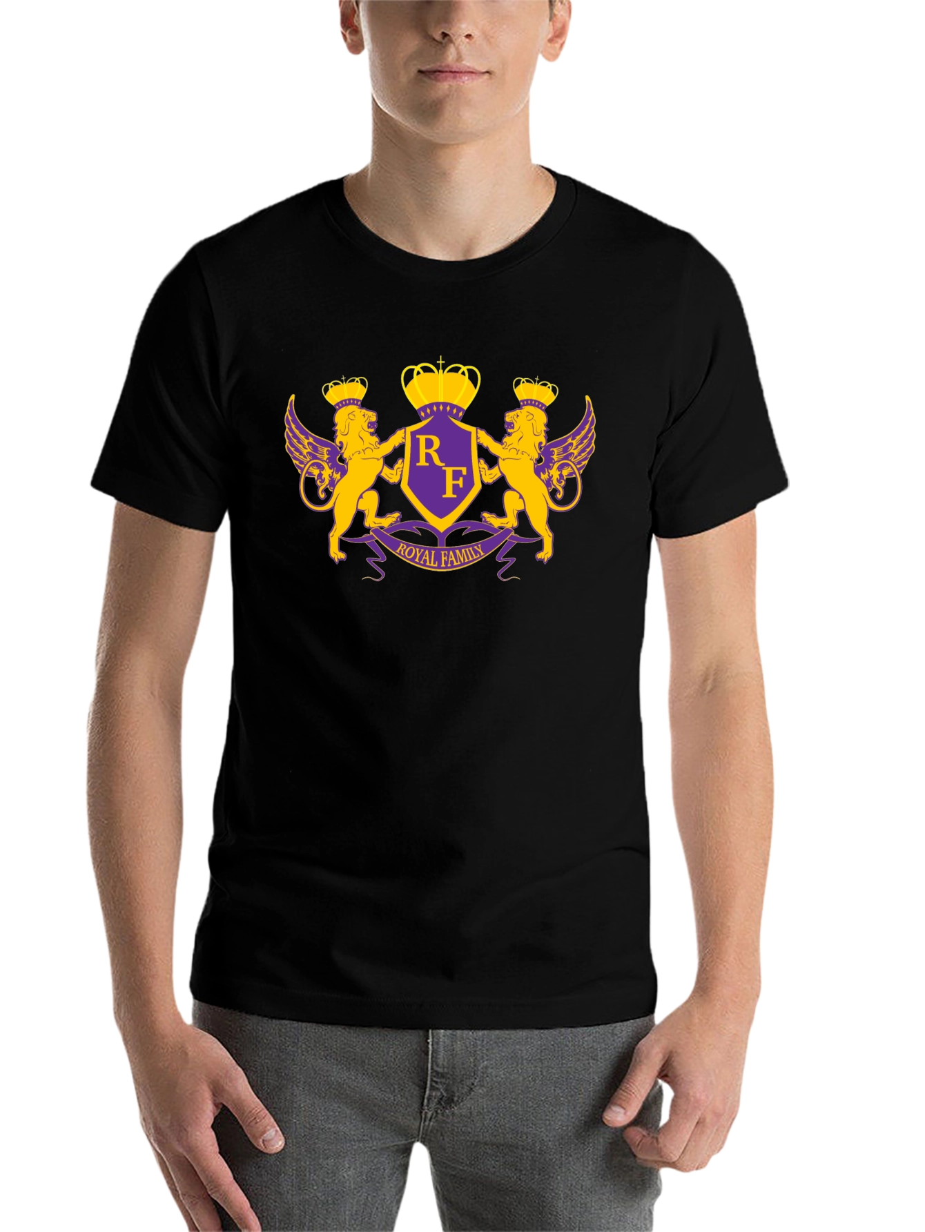 Black Royal Family Crest Graphic T-Shirt view 7