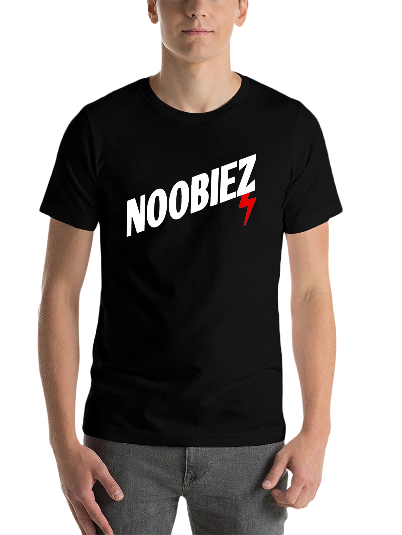 Black Noobiez Graphic Tee - Cool Casual Black T-Shirt view 7