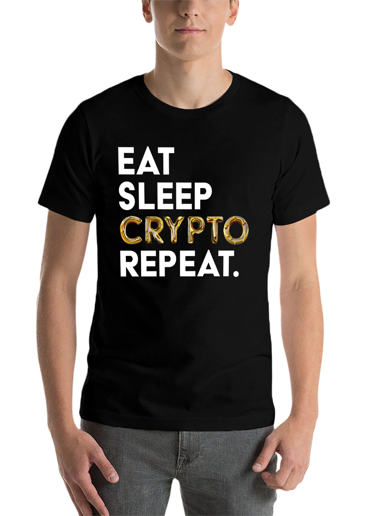 Eat Sleep Crypto Repeat Black T-Shirt - 7