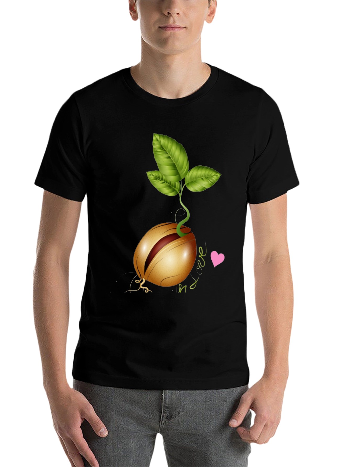 Black Sprouted Avocado Seed Graphic Tee - Love & Growth view 7