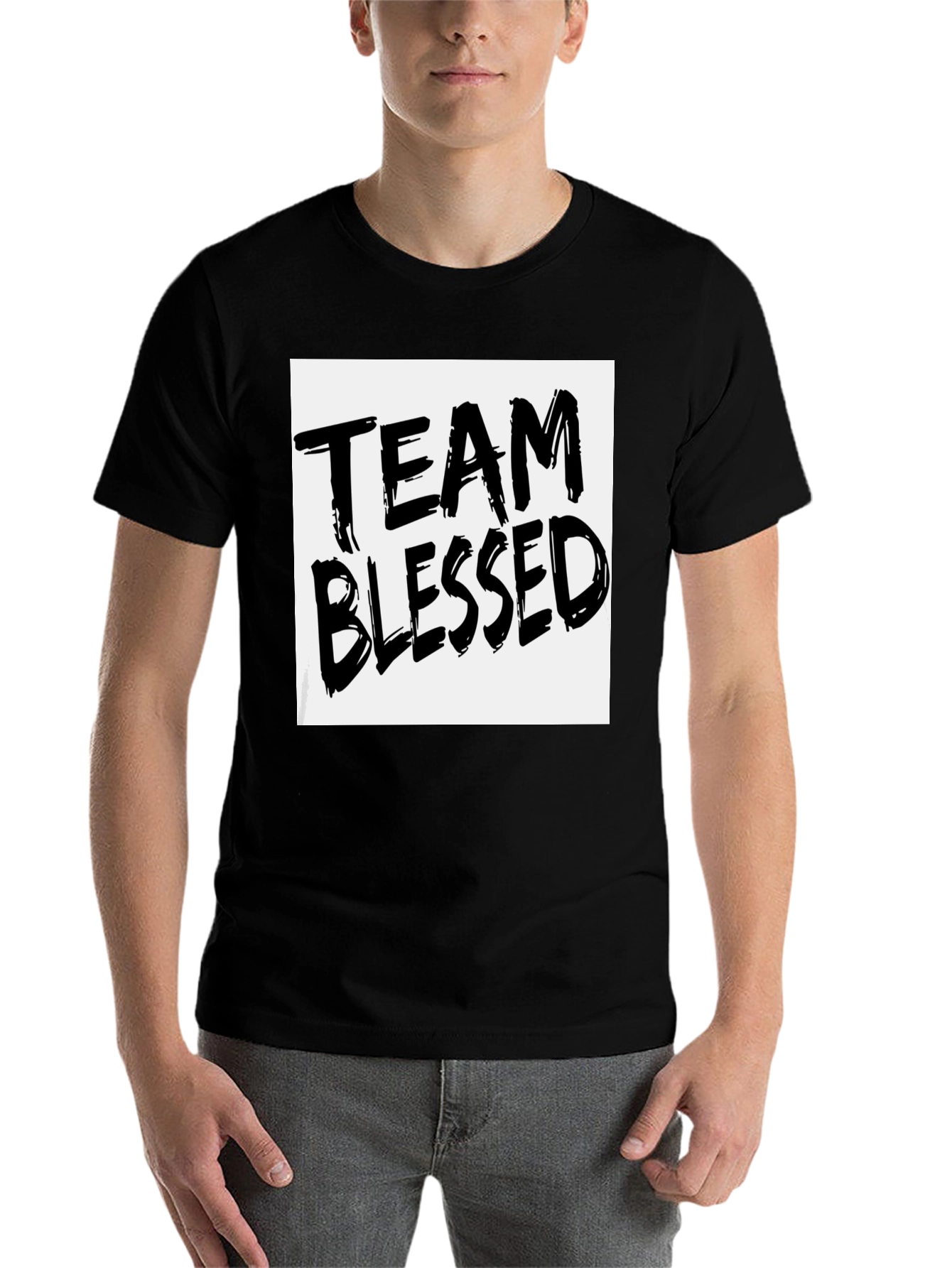 Black Team Blessed Graphic T-Shirt - Black view 7