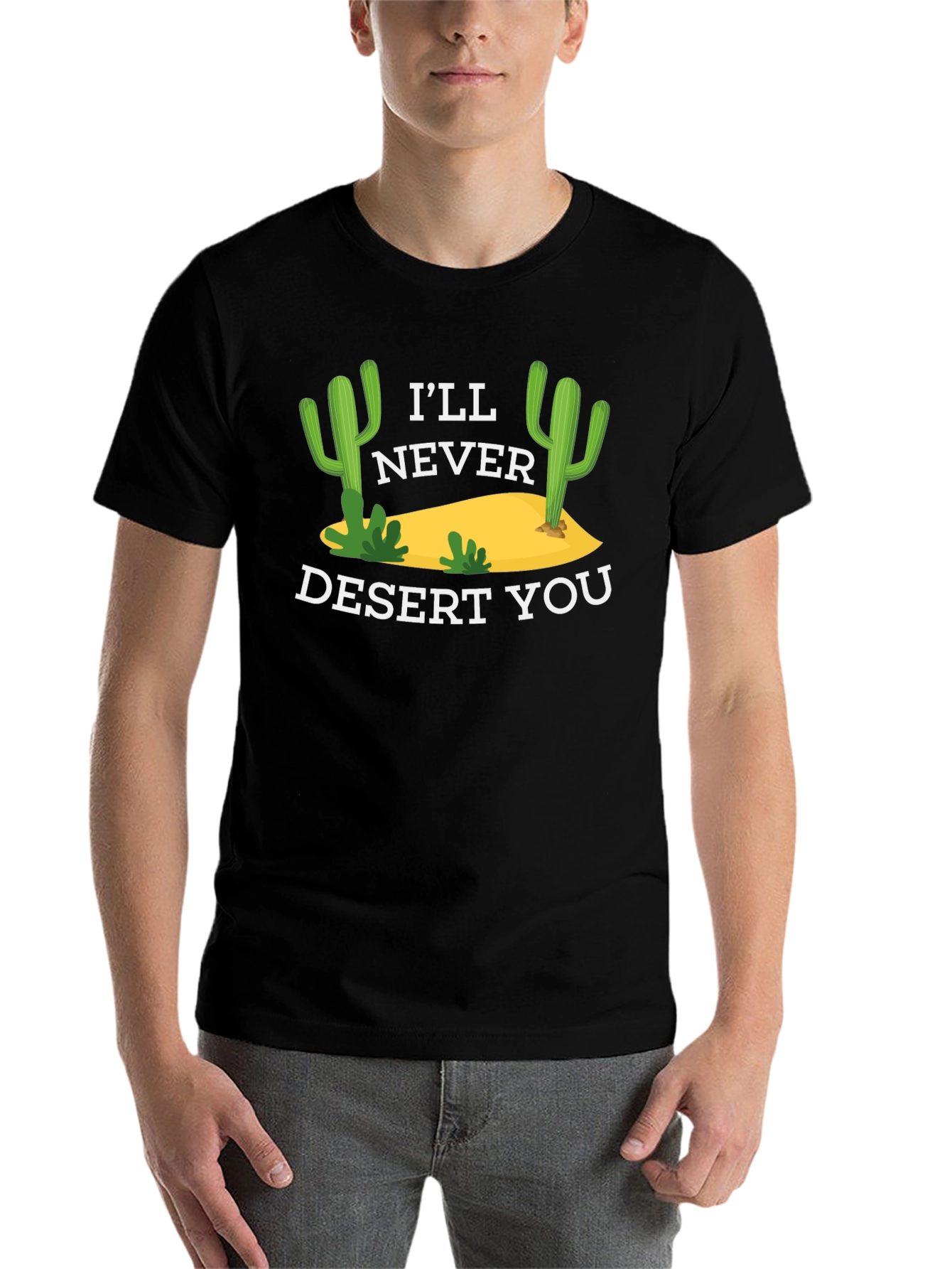 Black I'll Never Desert You Graphic Tee - Black view 7