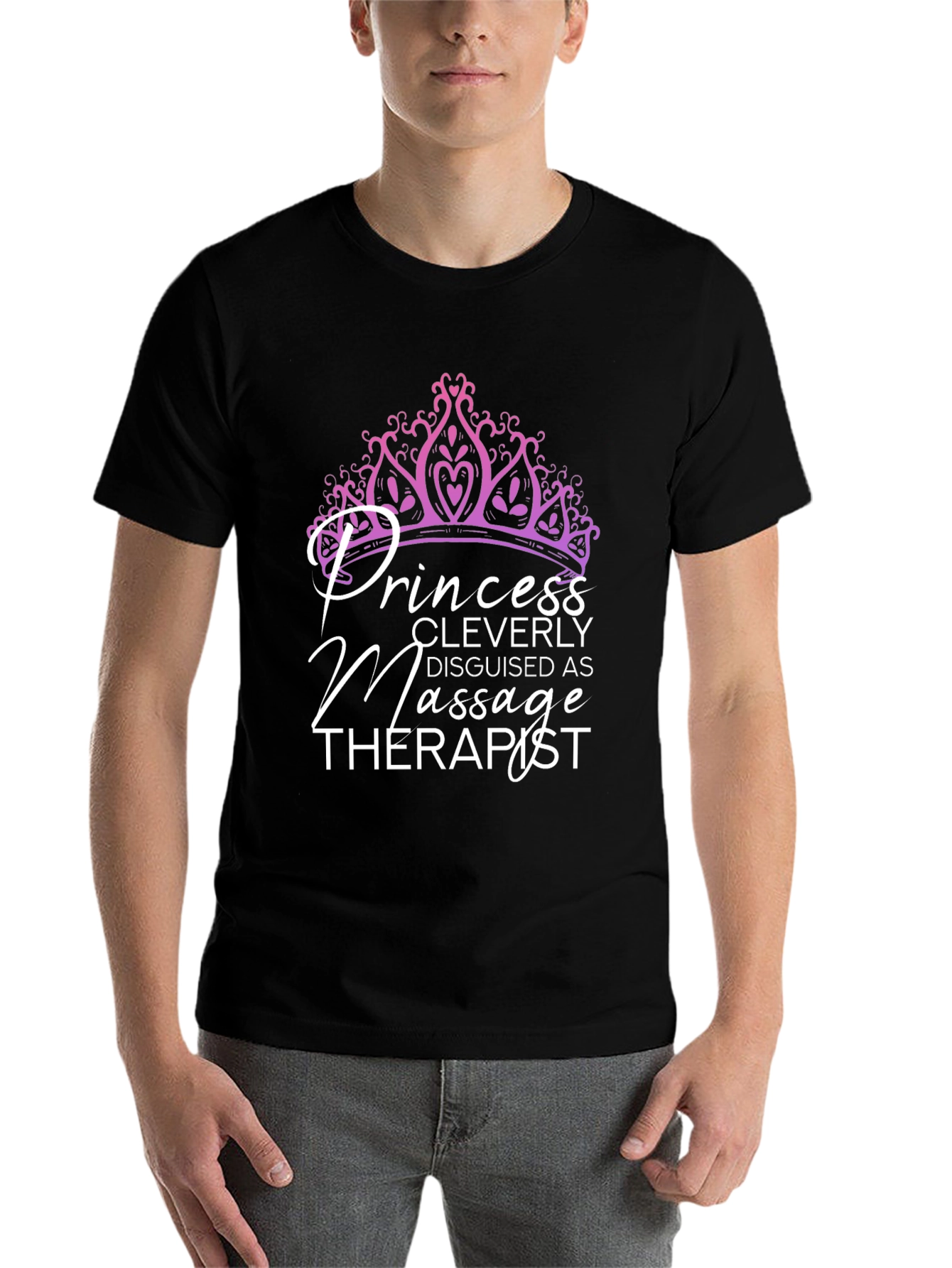 Black Princess Massage Therapist T-Shirt view 7