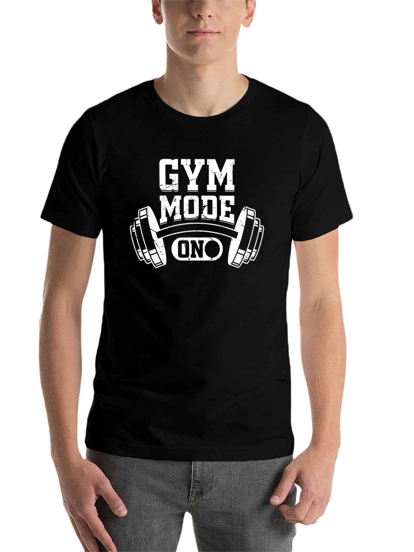 Black Gym Mode On Graphic T-Shirt view 7