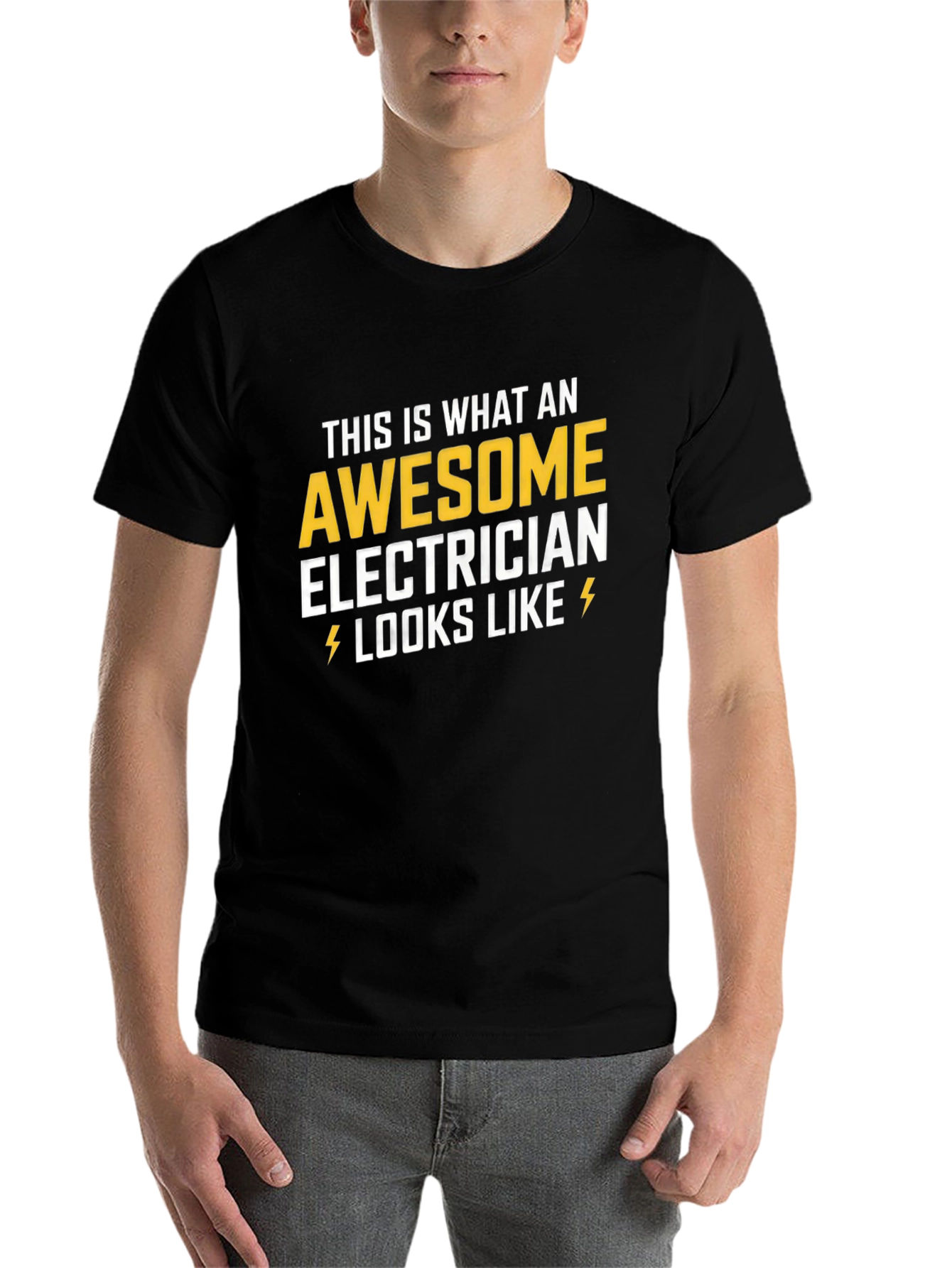Black Awesome Electrician T-Shirt - Gift for Electricians view 7