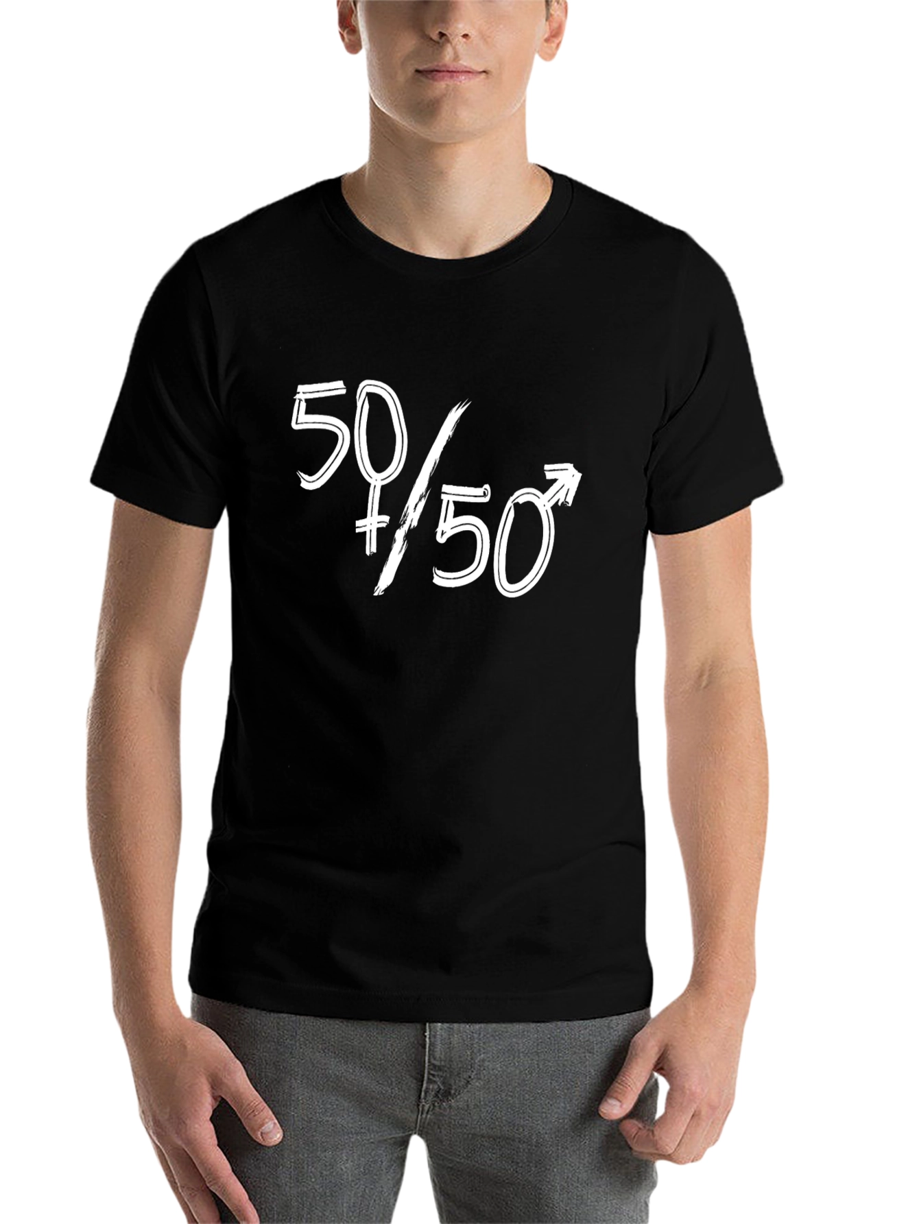 Black 50/50 Gender Equality Graphic Tee - Black view 7