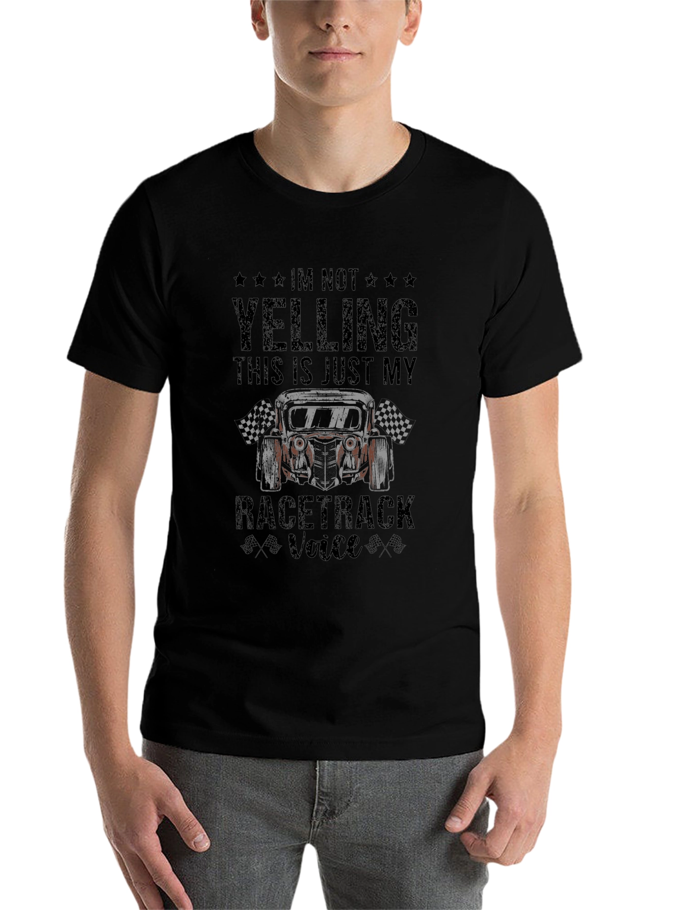 Black Racetrack Voice Graphic Tee - Motorsports Fan Apparel view 7