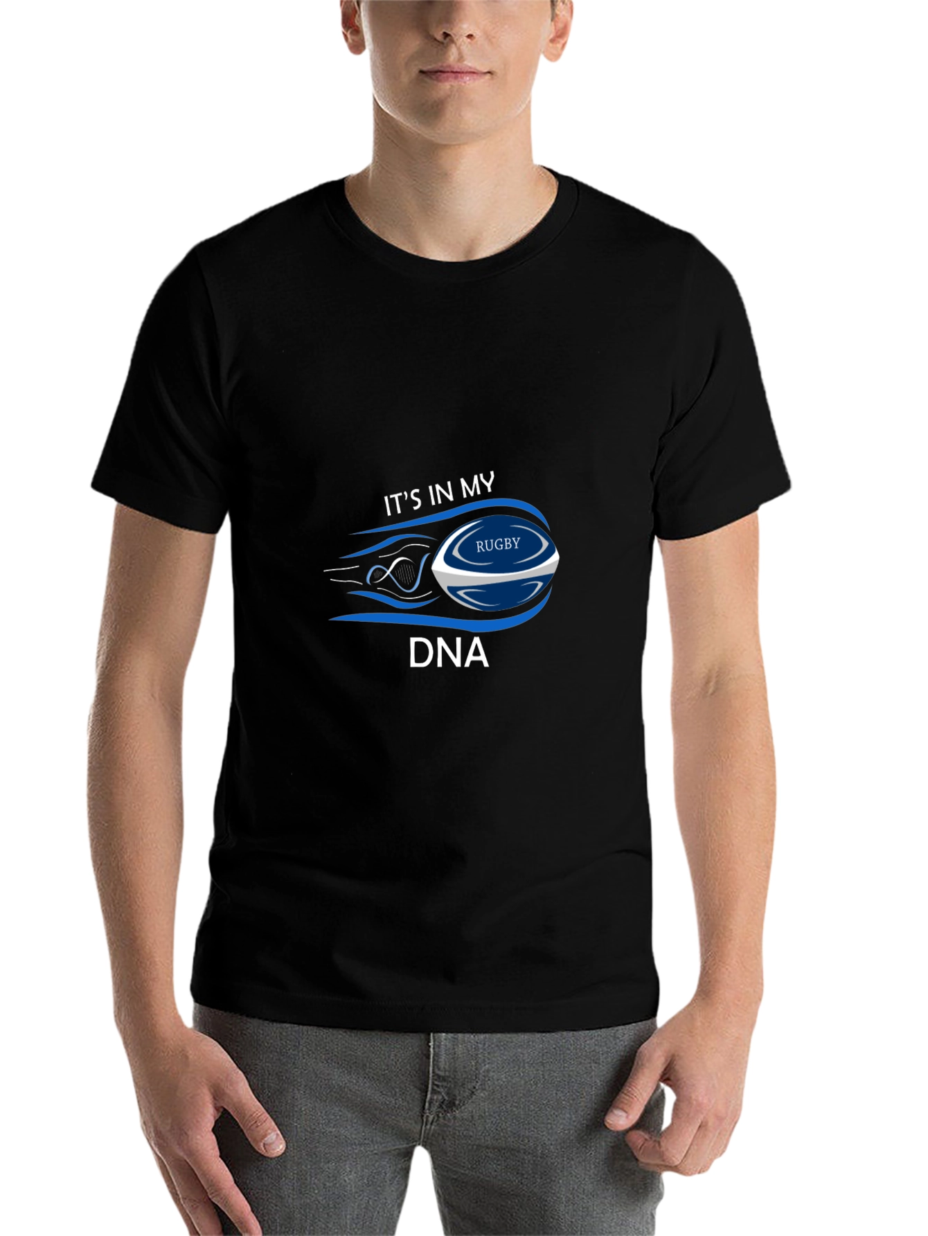 Black Rugby DNA T-Shirt - Sport Fan Tee view 7