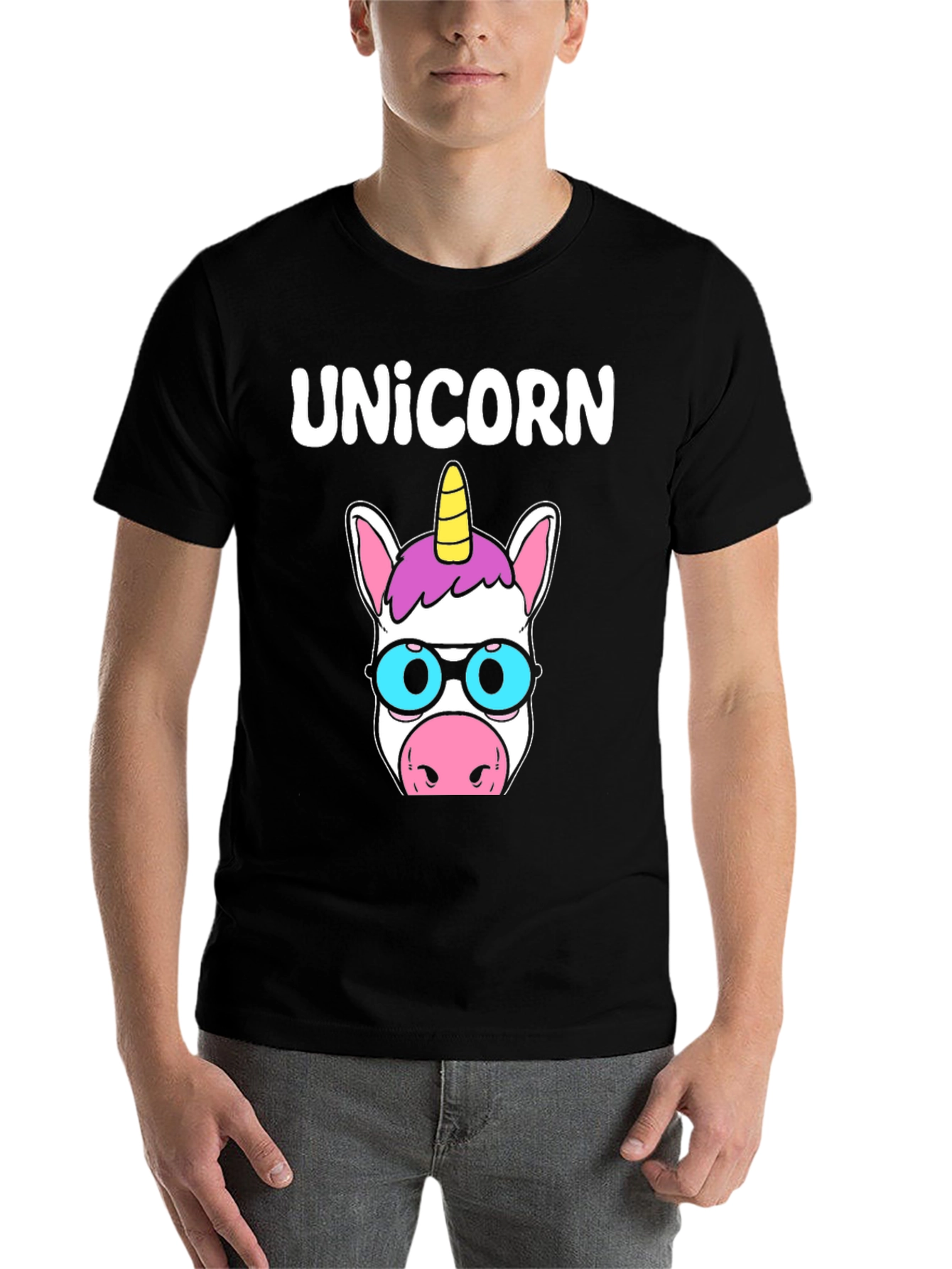 Black Unicorn T-Shirt - Cute Cartoon Style view 7