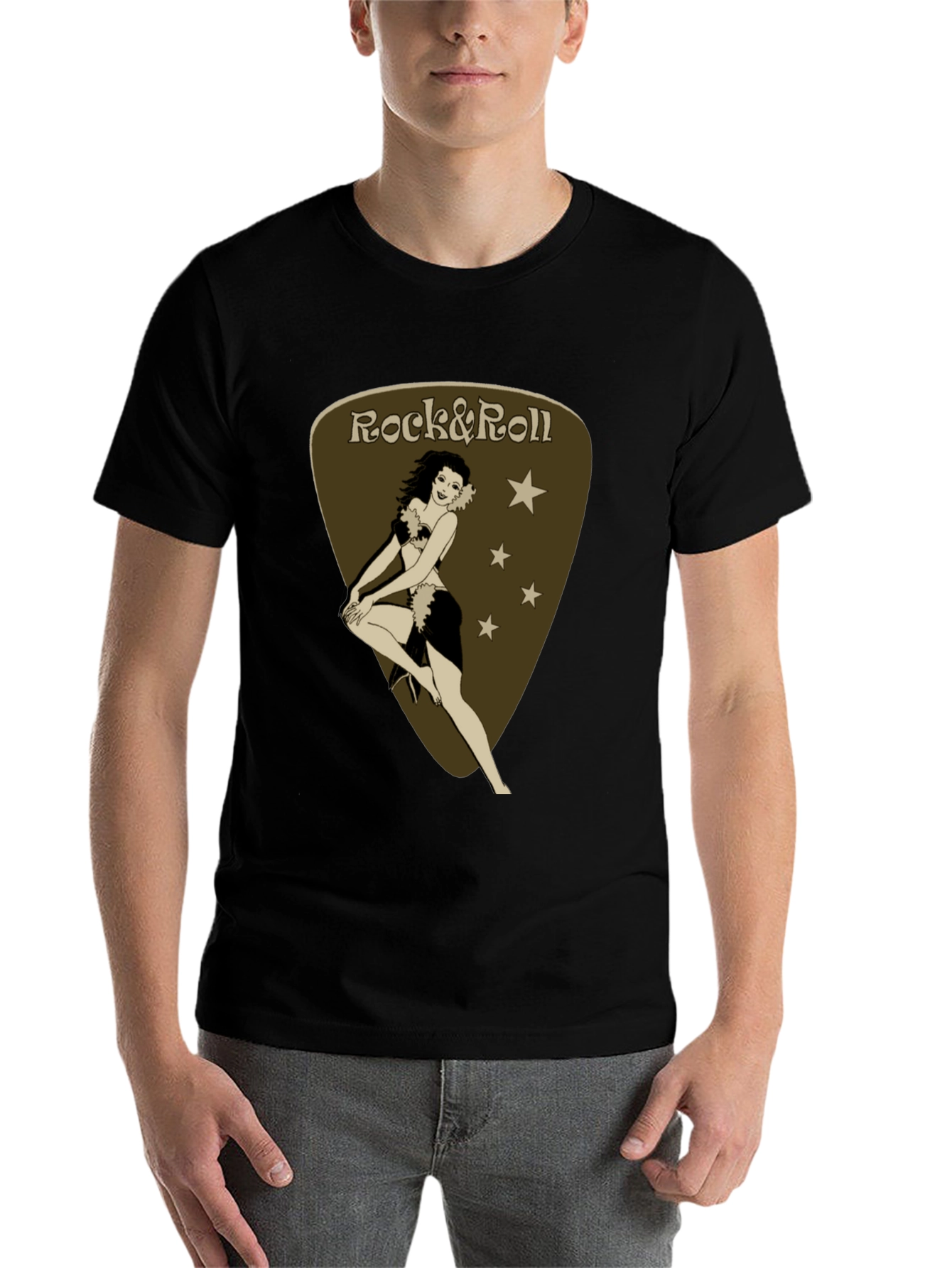 Black Rock & Roll Pin-Up Black T-Shirt view 7