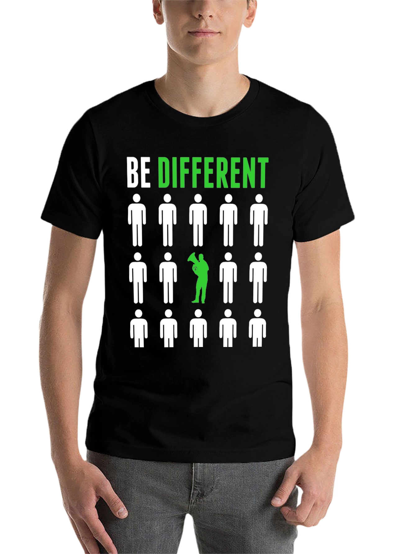 Black Be Different Graphic Tee - Unique Statement Shirt view 7
