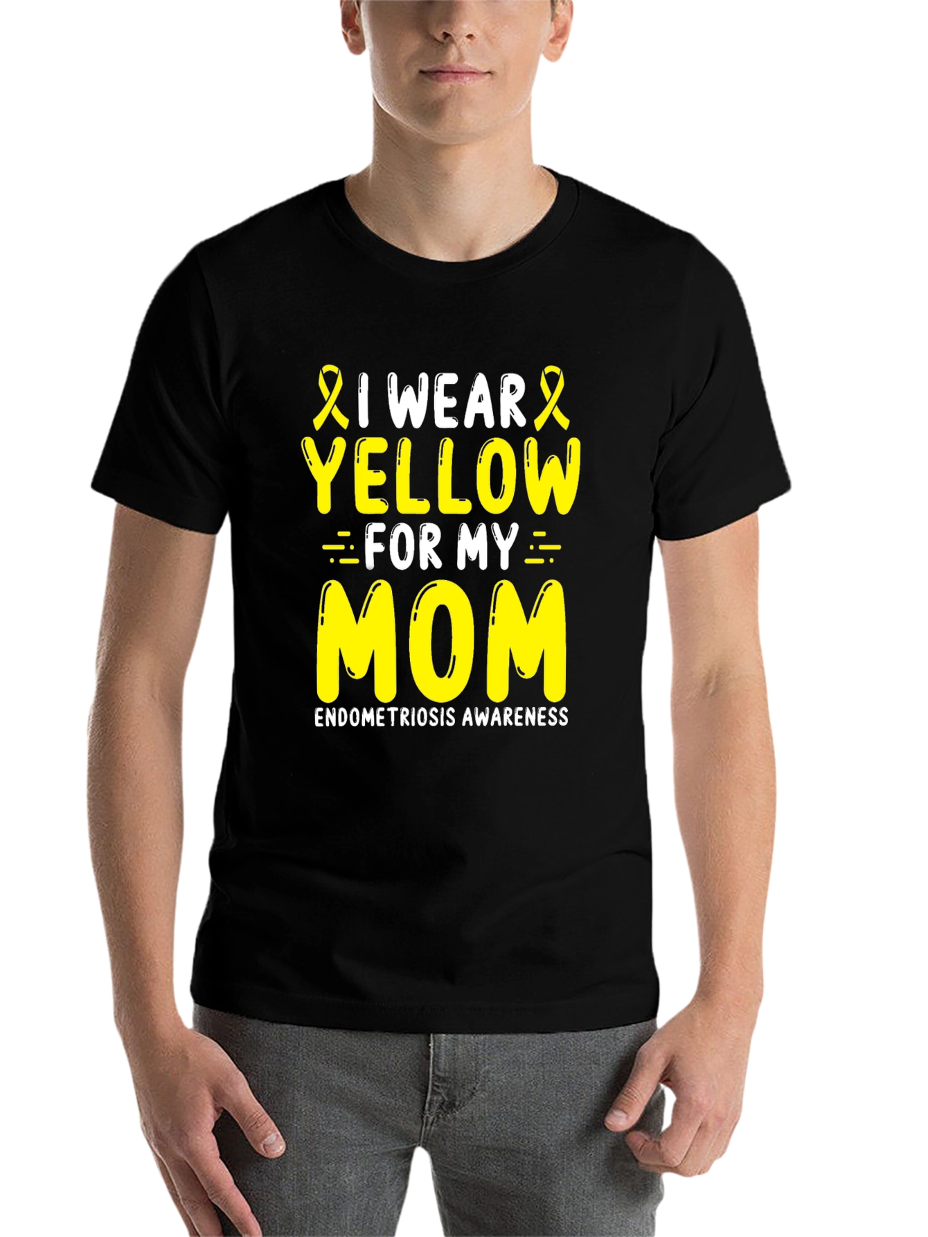 Endometriosis Awareness T-Shirt I Wear Yellow For My Mom - 7