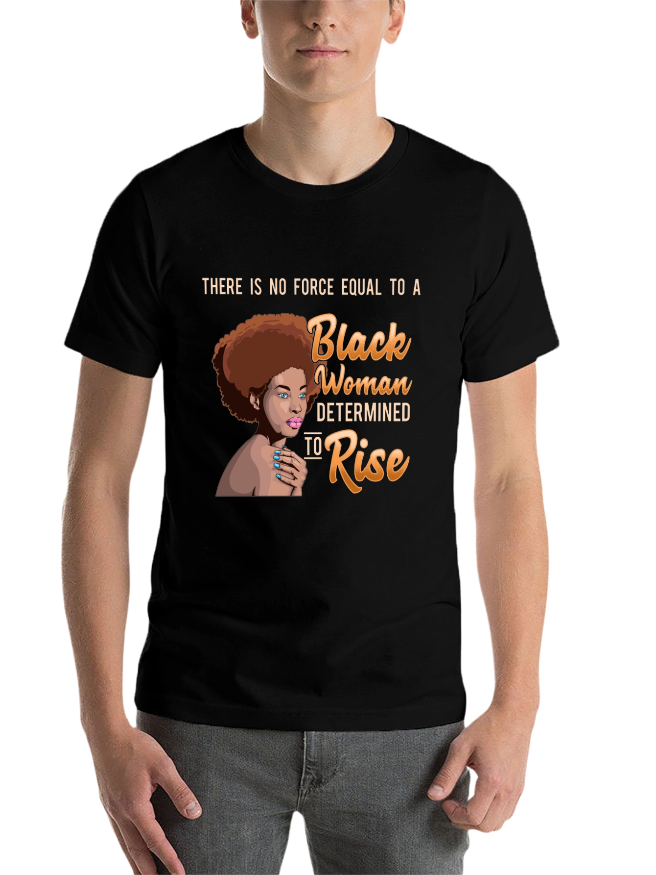 Black Black Woman Determined to Rise T-Shirt view 7