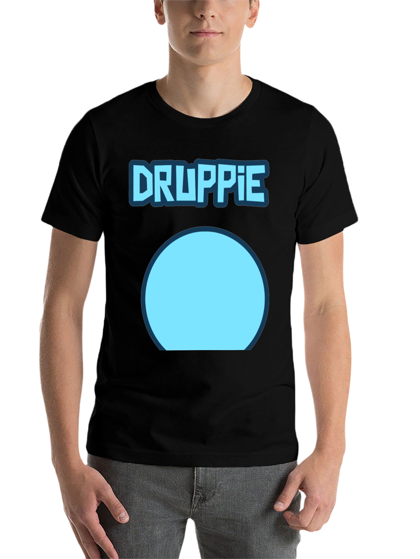 Black Droopie Graphic Tee - Men's Black T-Shirt view 7