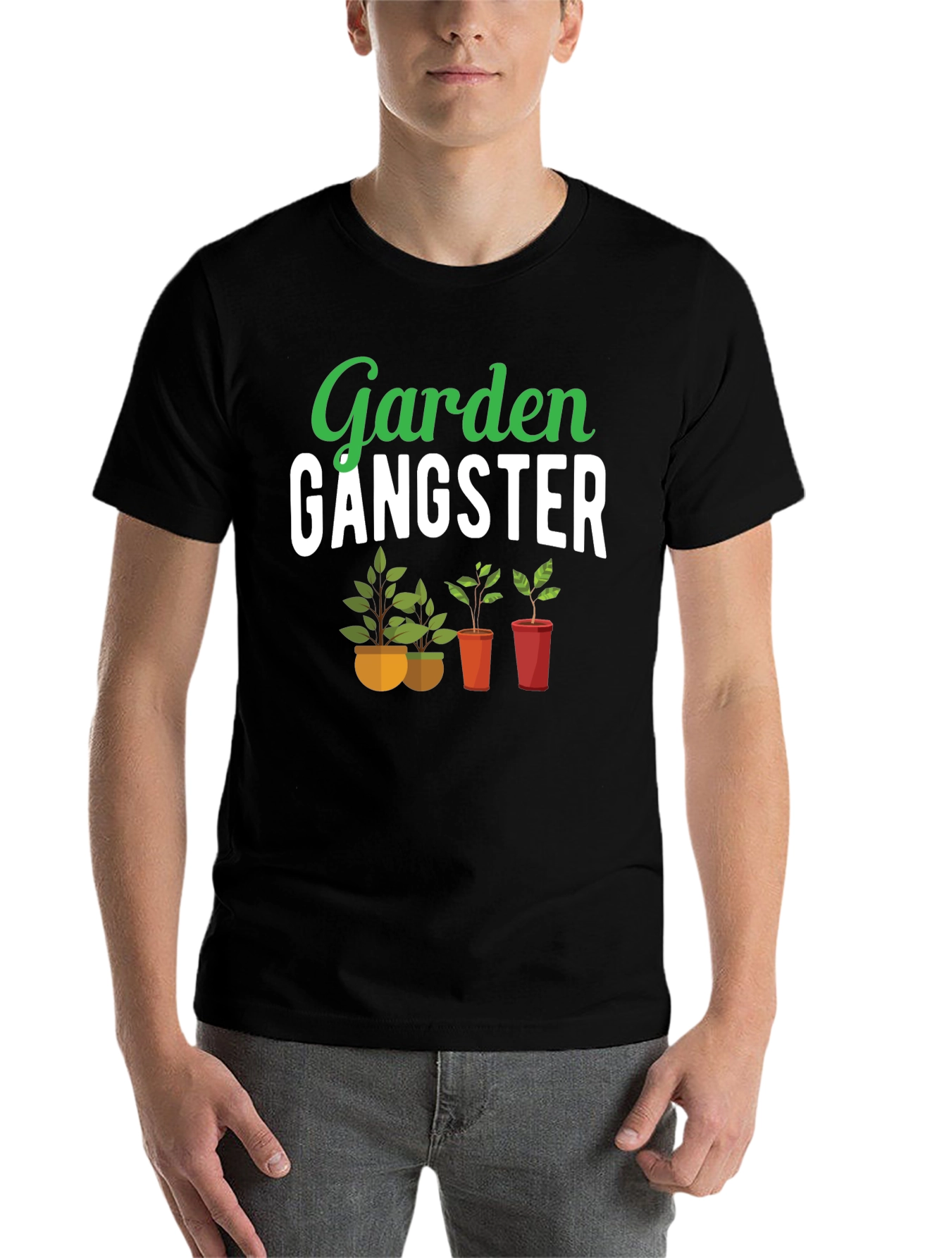 Black Garden Gangster T-Shirt - Gardening Humor Tee view 7