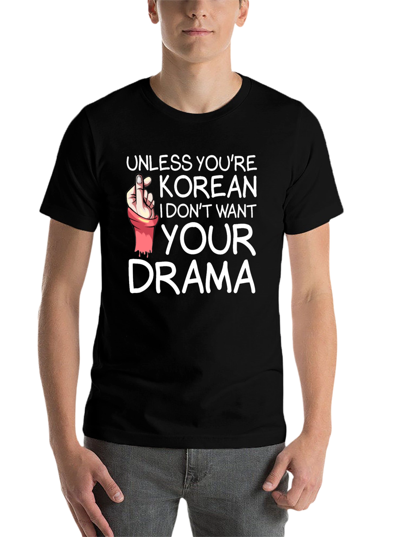 Black Korean Drama Funny Graphic T-Shirt view 7