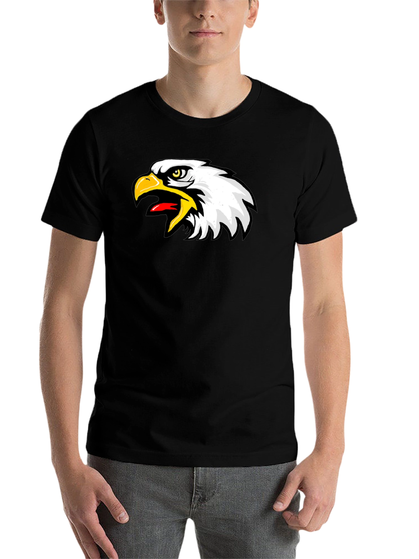 Black Eagle Graphic Black T-Shirt - Bold Bird Design view 7