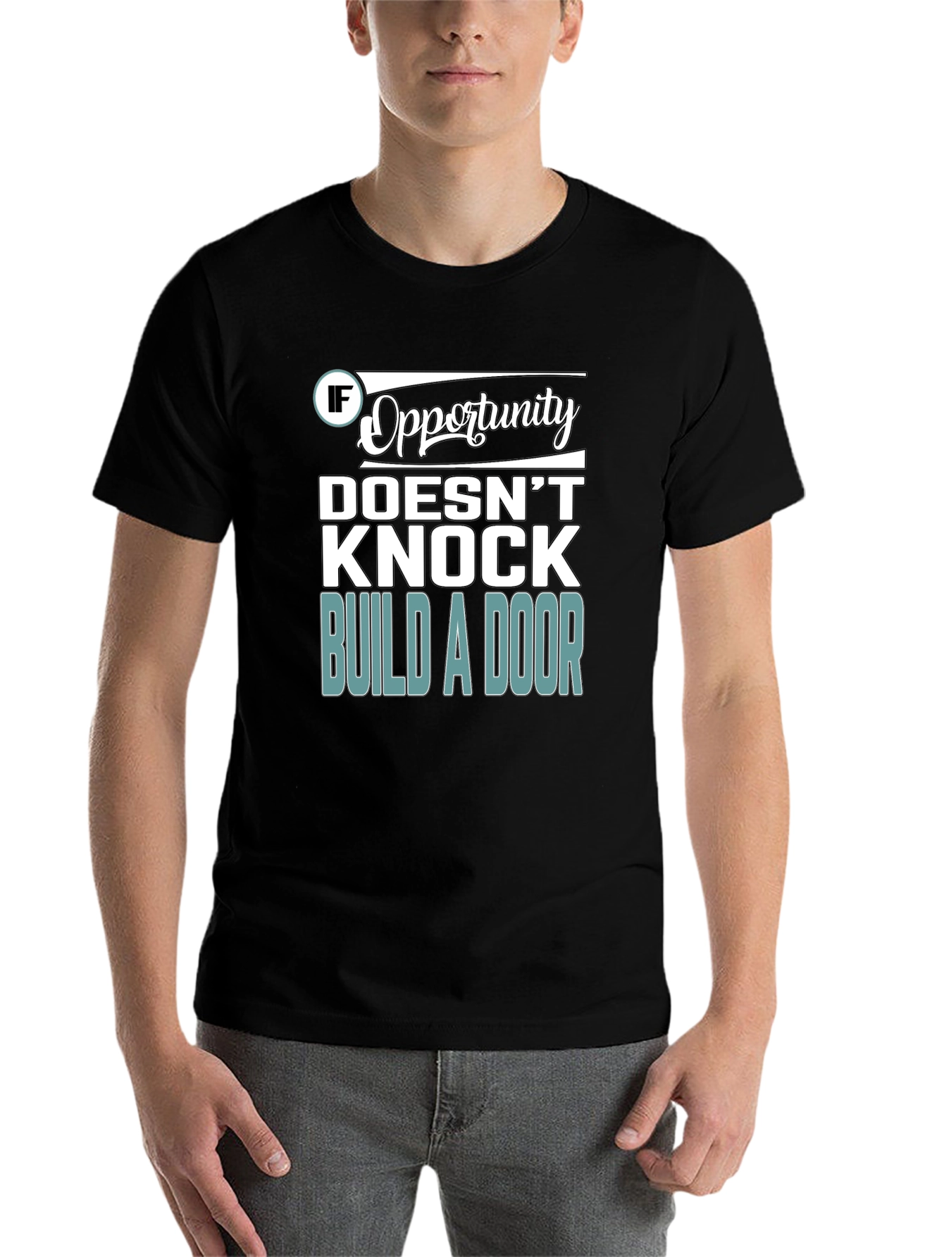 Opportunity Knocks Graphic T-Shirt - Black - 7