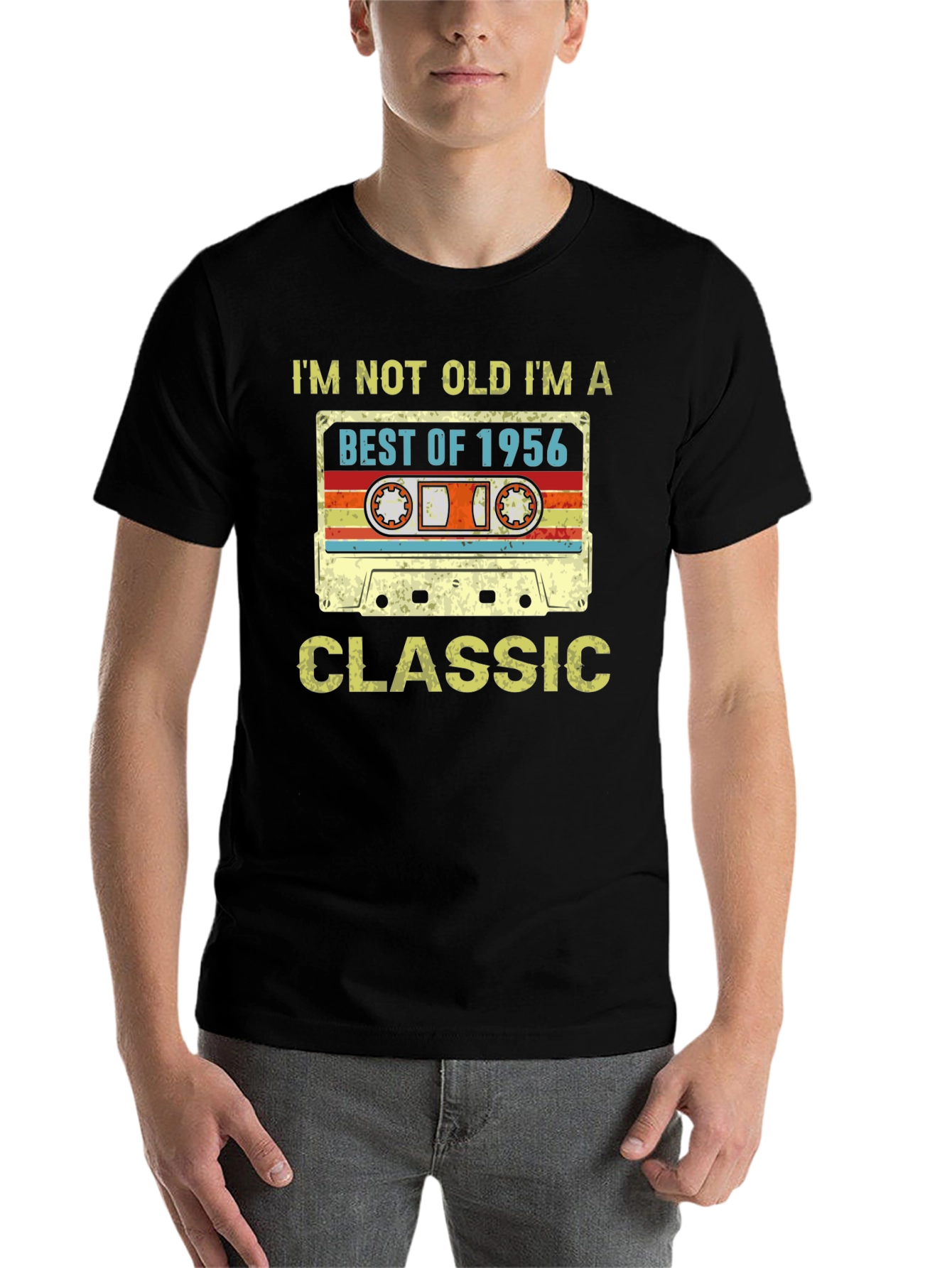 Black Best of 1956 Classic Cassette T-Shirt view 7