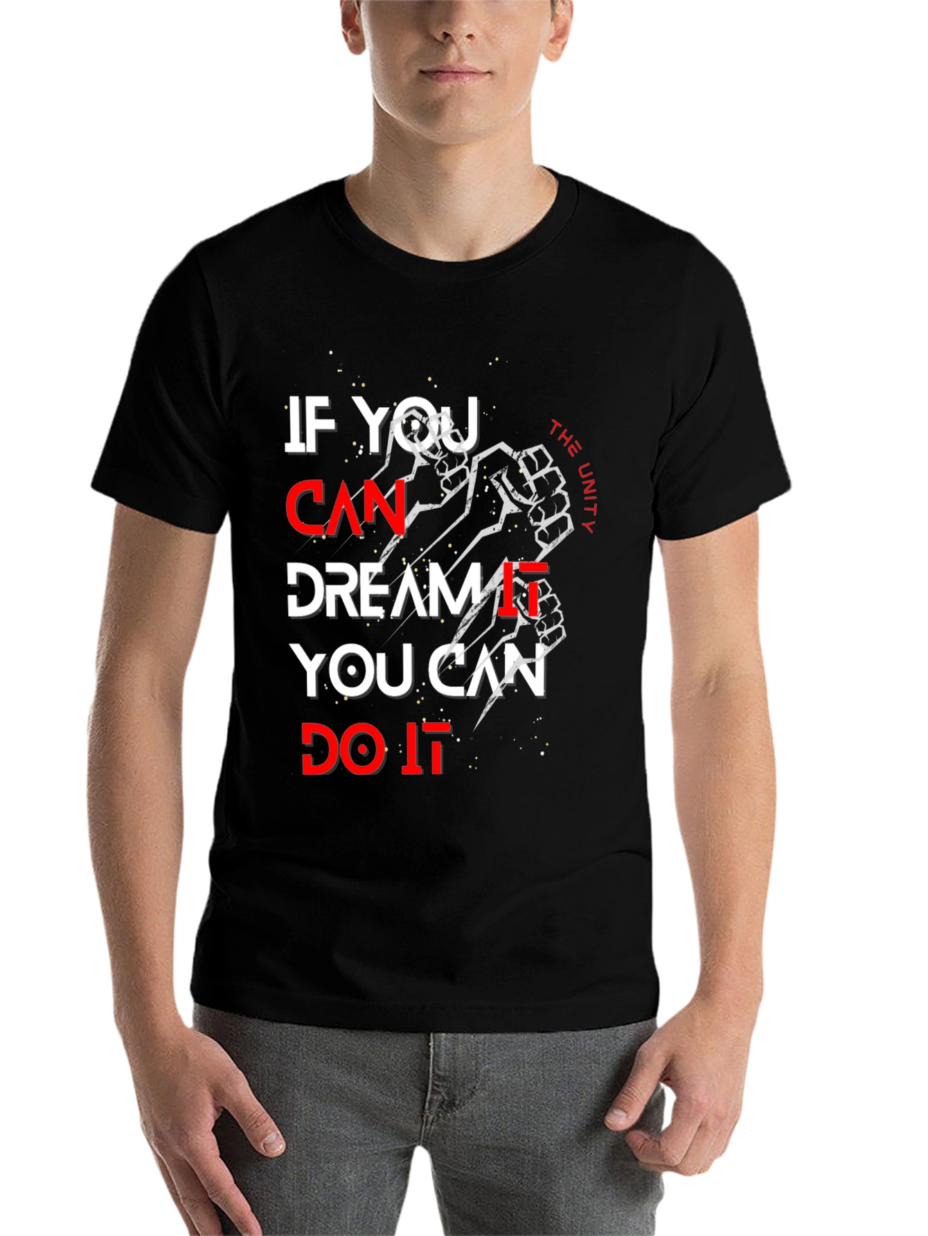 Black Inspirational Graphic Tee - If You Can Dream It, Do It! view 7